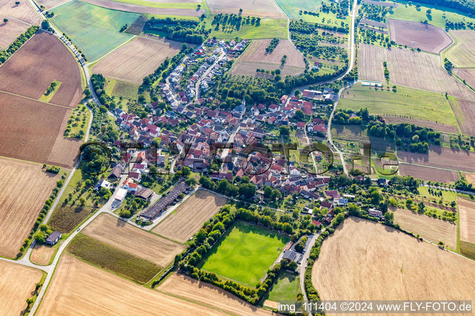 Vue aérienne de Heckfeld dans le département Bade-Wurtemberg, Allemagne