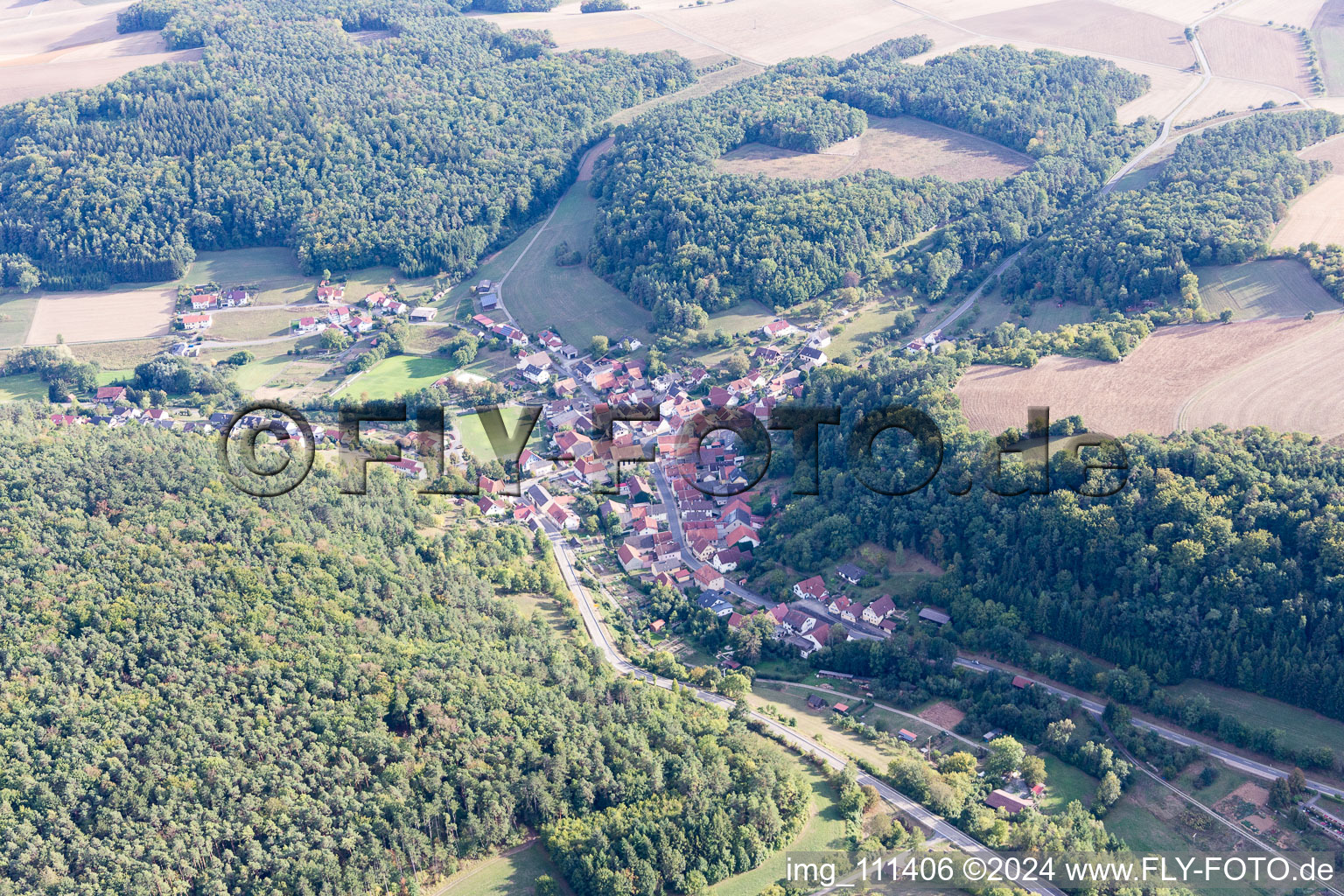 Vue aérienne de Quartier Kupprichhausen in Boxberg dans le département Bade-Wurtemberg, Allemagne