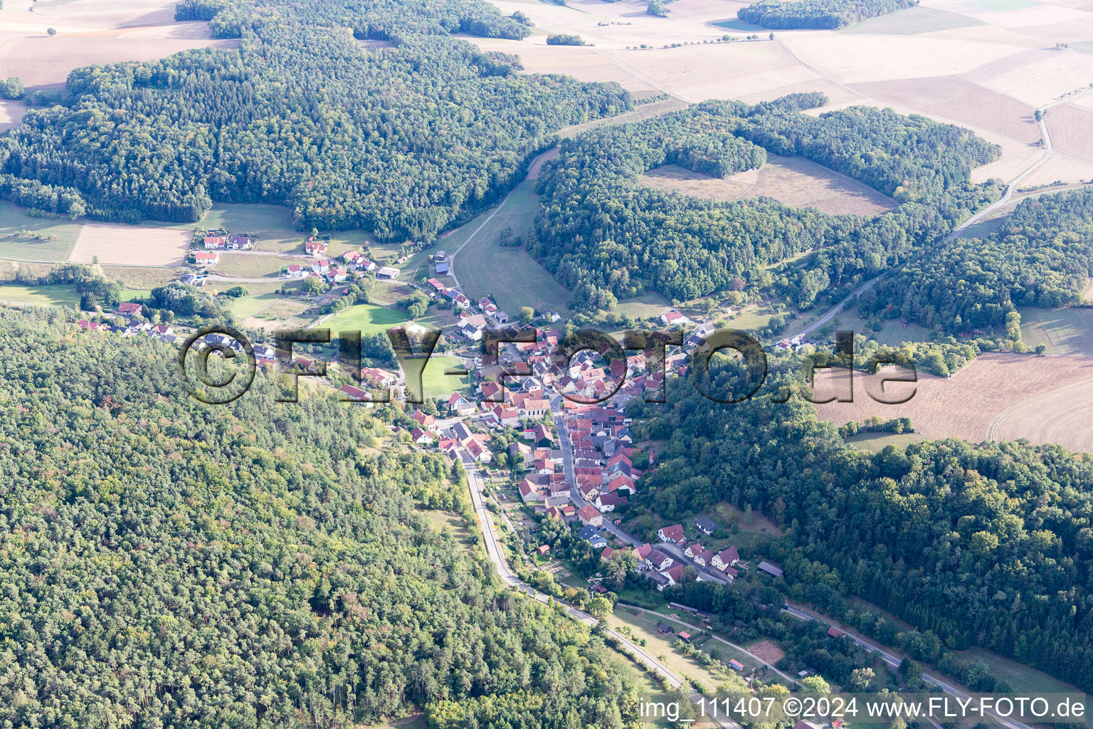 Vue aérienne de Quartier Kupprichhausen in Boxberg dans le département Bade-Wurtemberg, Allemagne