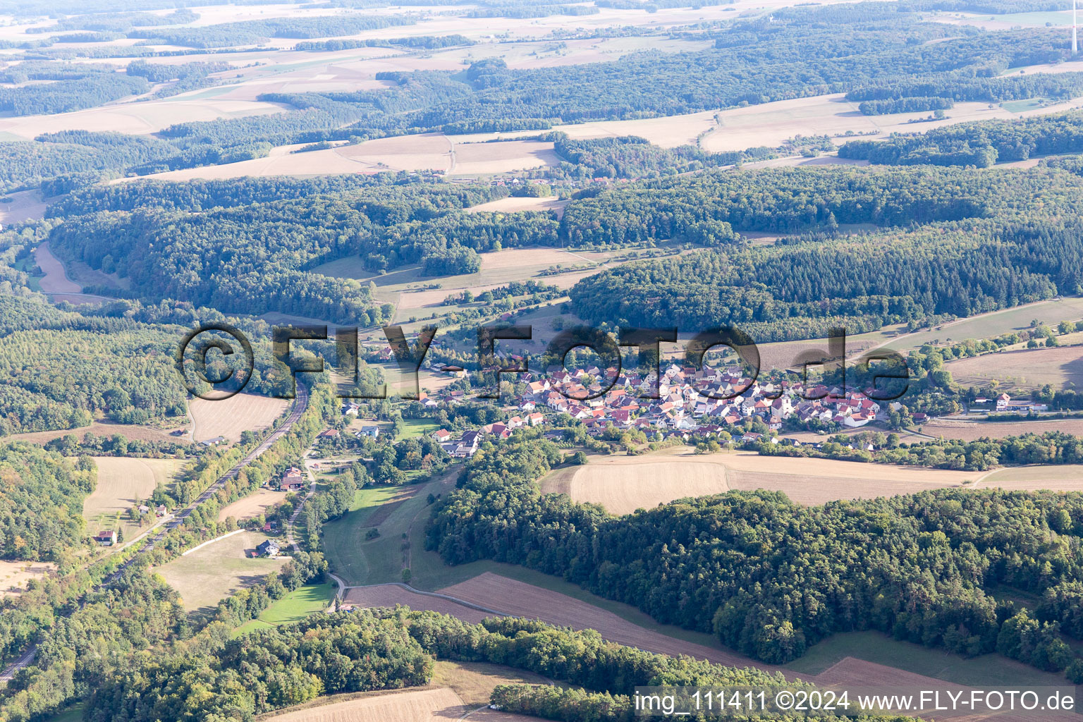 Vue aérienne de Uiffingen dans le département Bade-Wurtemberg, Allemagne