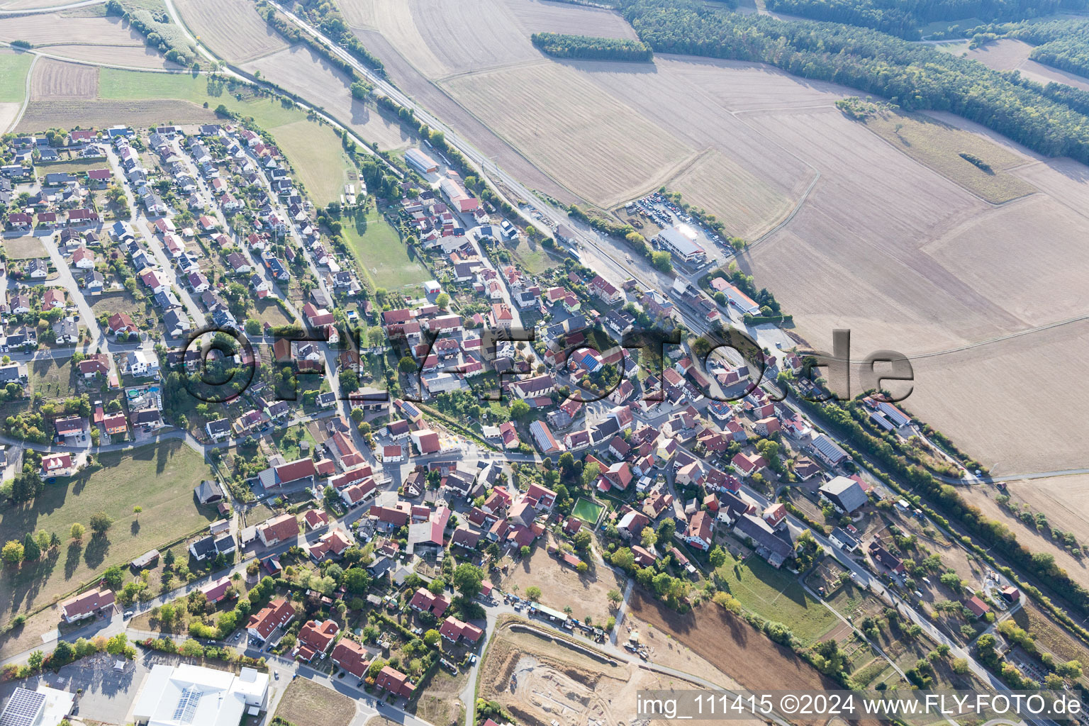 Vue aérienne de Ahorn dans le département Bade-Wurtemberg, Allemagne