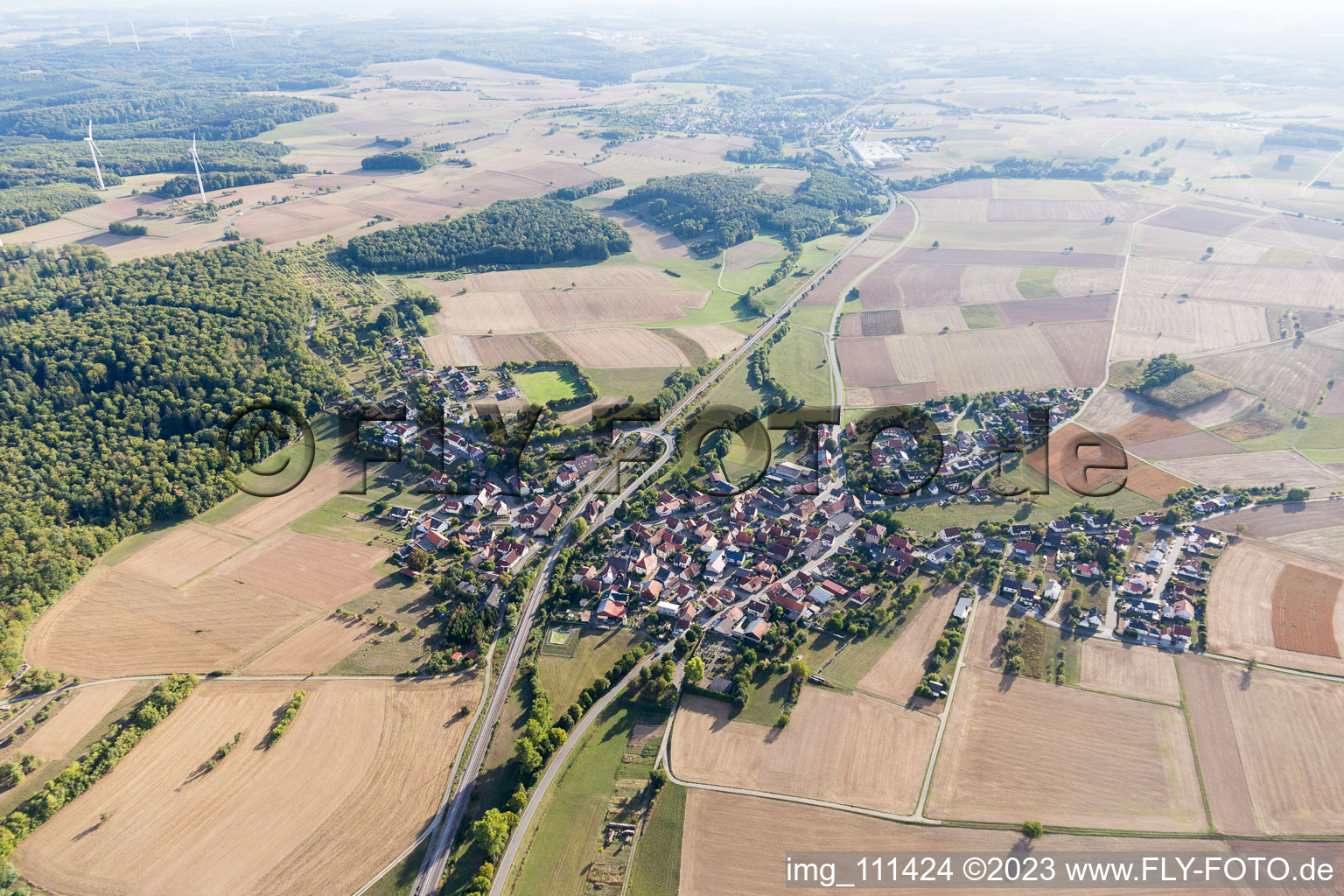 Vue aérienne de Hirschlanden dans le département Bade-Wurtemberg, Allemagne