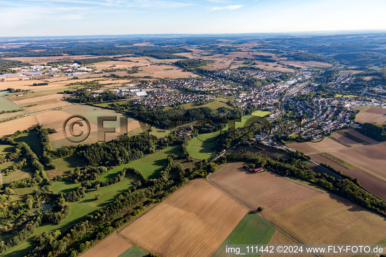 Vue oblique de Osterburken dans le département Bade-Wurtemberg, Allemagne