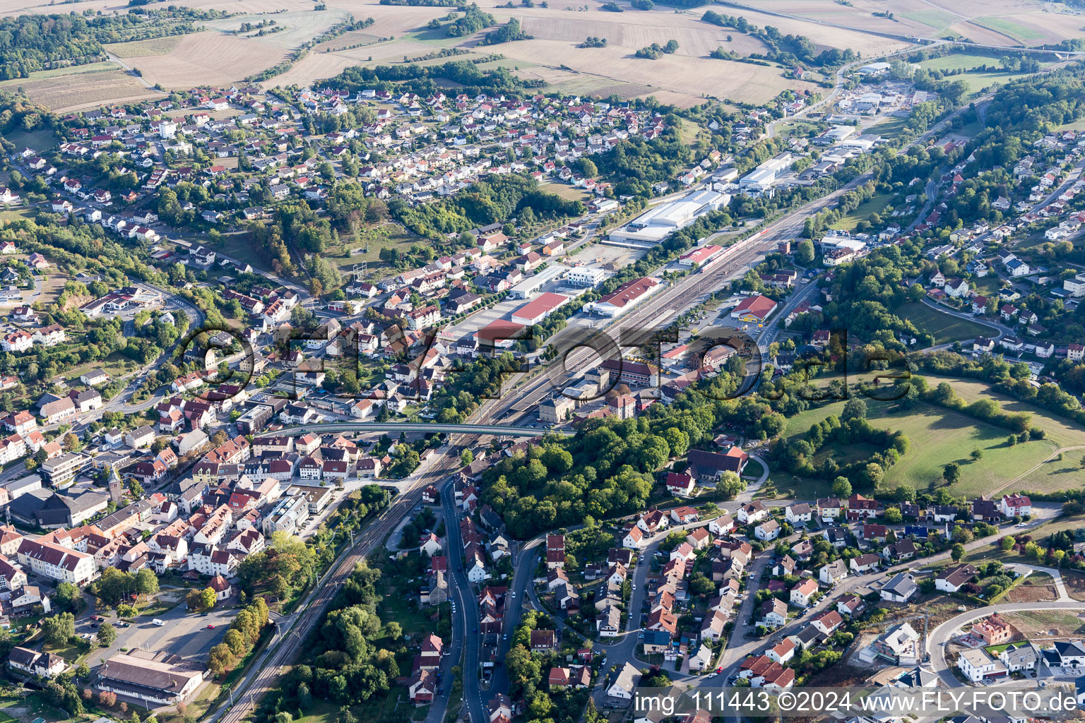 Osterburken dans le département Bade-Wurtemberg, Allemagne d'en haut