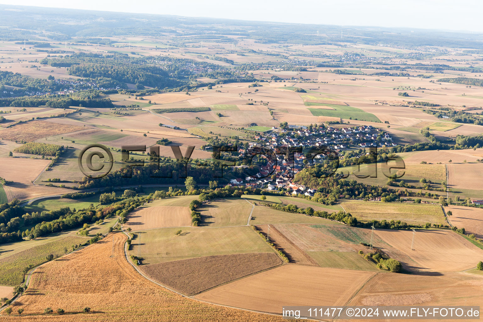 Vue aérienne de Waldmühlbach dans le département Bade-Wurtemberg, Allemagne