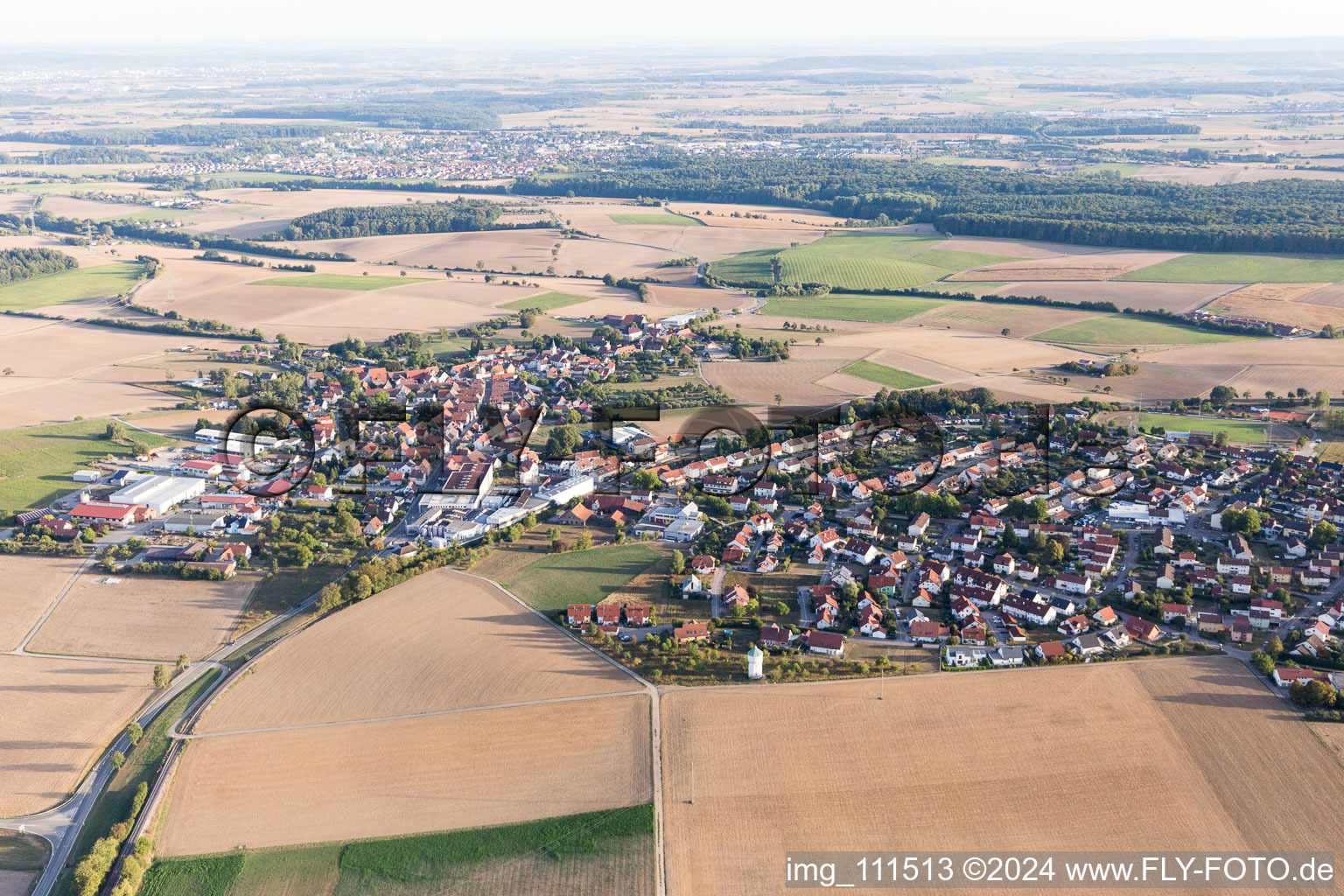 Vue aérienne de Siegelsbach dans le département Bade-Wurtemberg, Allemagne