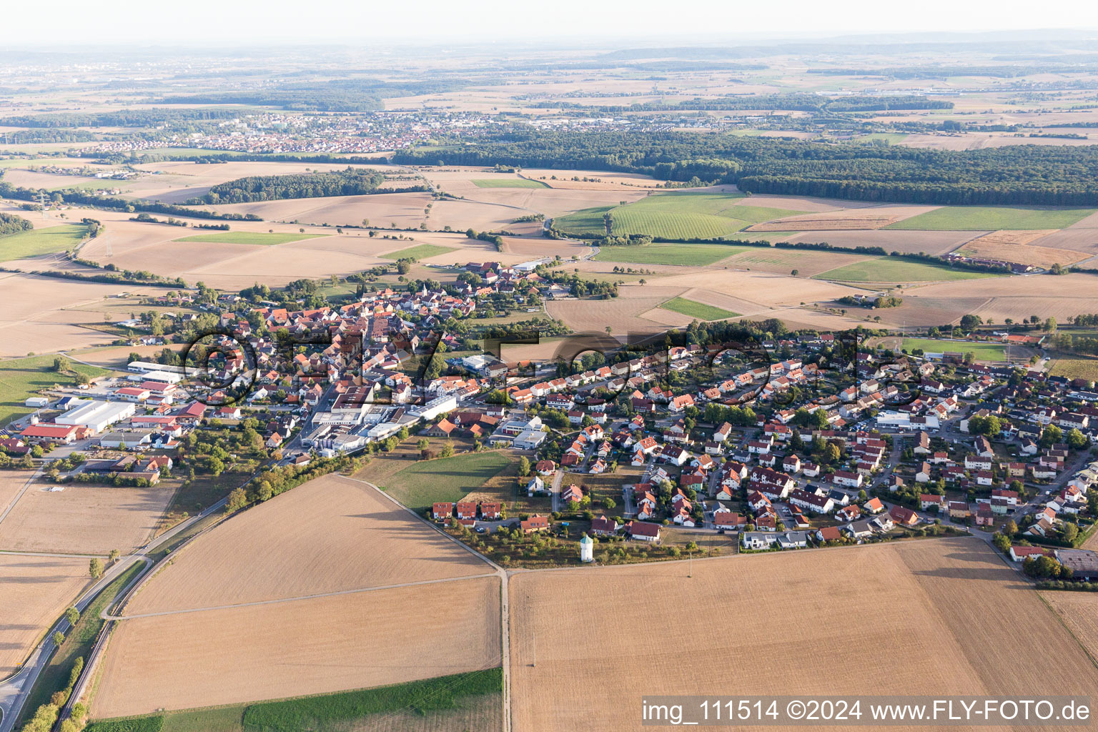 Vue aérienne de Siegelsbach dans le département Bade-Wurtemberg, Allemagne