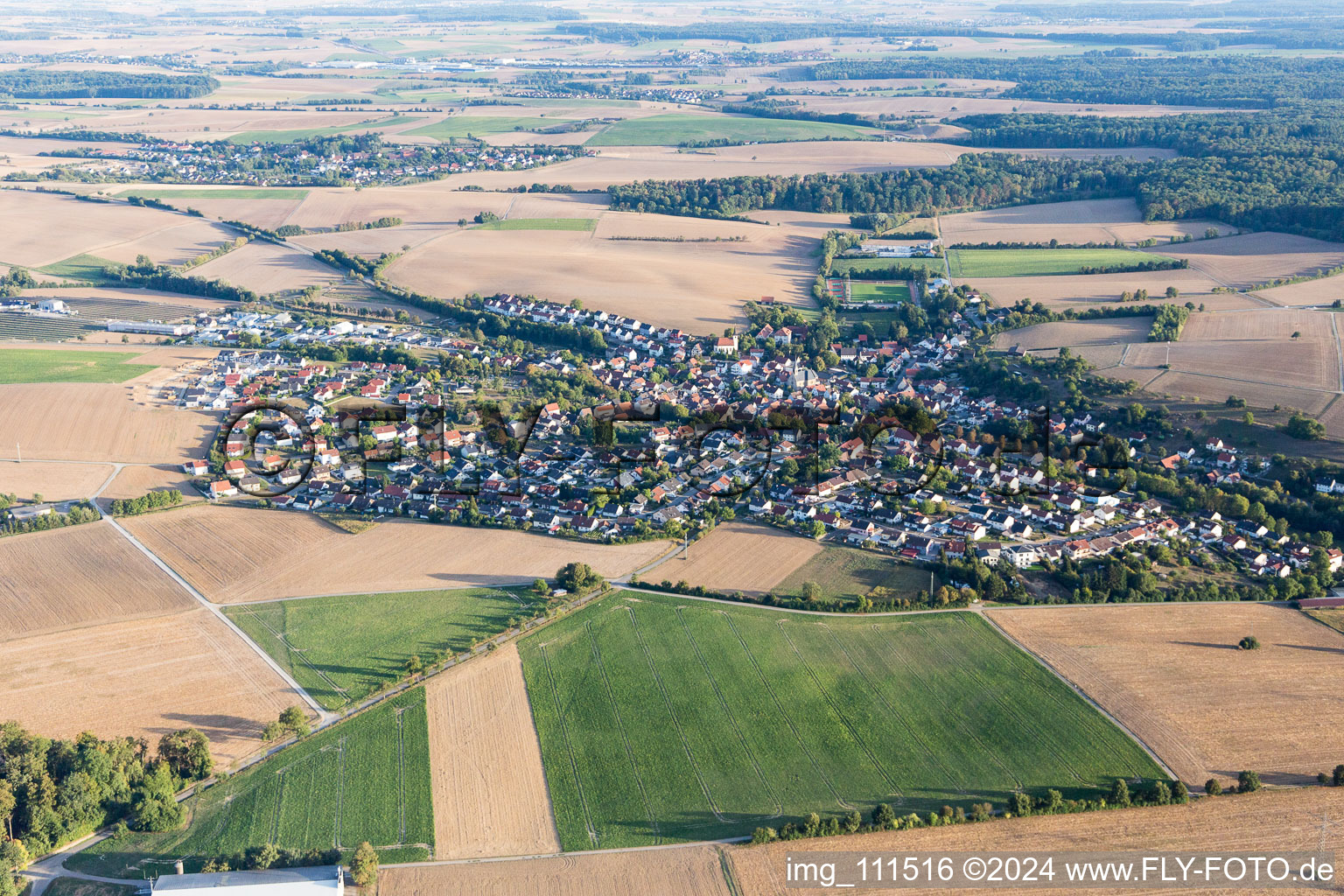 Vue aérienne de Quartier Obergimpern in Bad Rappenau dans le département Bade-Wurtemberg, Allemagne