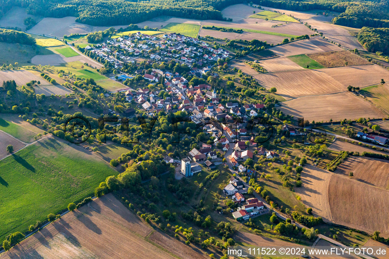 Vue aérienne de De l'ouest à le quartier Hasselbach in Sinsheim dans le département Bade-Wurtemberg, Allemagne