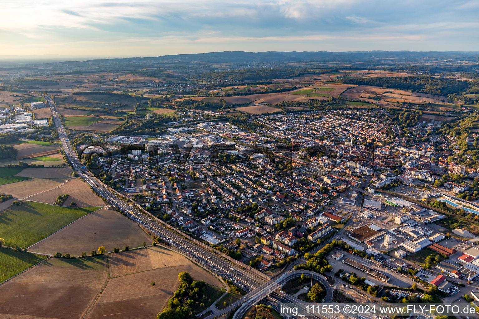 Vue aérienne de Sinsheim dans le département Bade-Wurtemberg, Allemagne