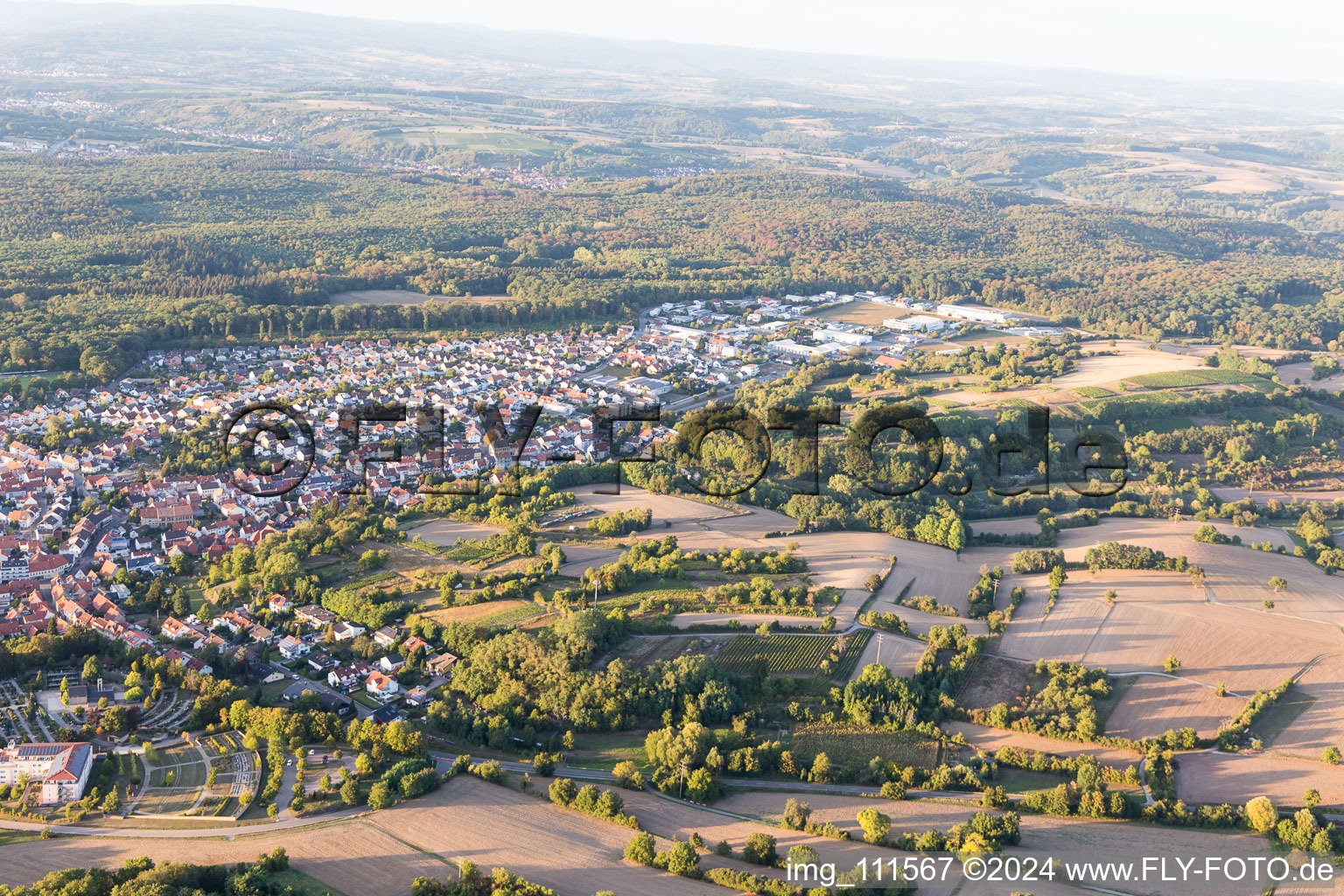 Östringen dans le département Bade-Wurtemberg, Allemagne du point de vue du drone