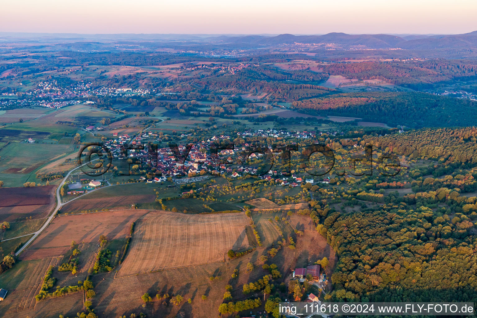 Gœrsdorf dans le département Bas Rhin, France d'en haut