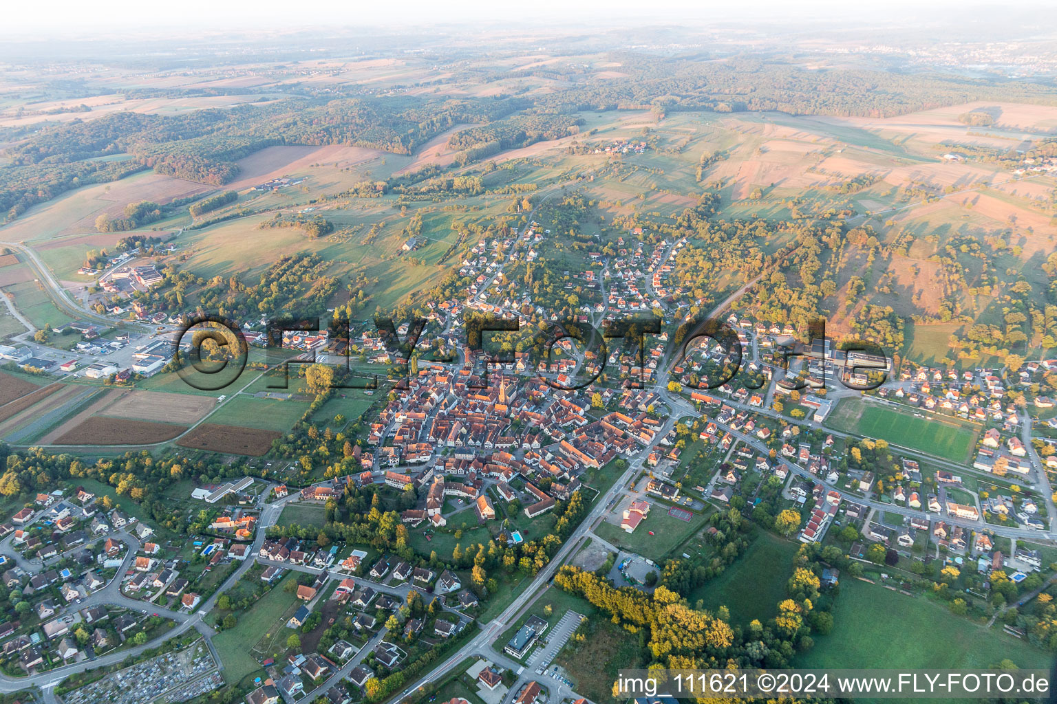 Wœrth dans le département Bas Rhin, France vue du ciel