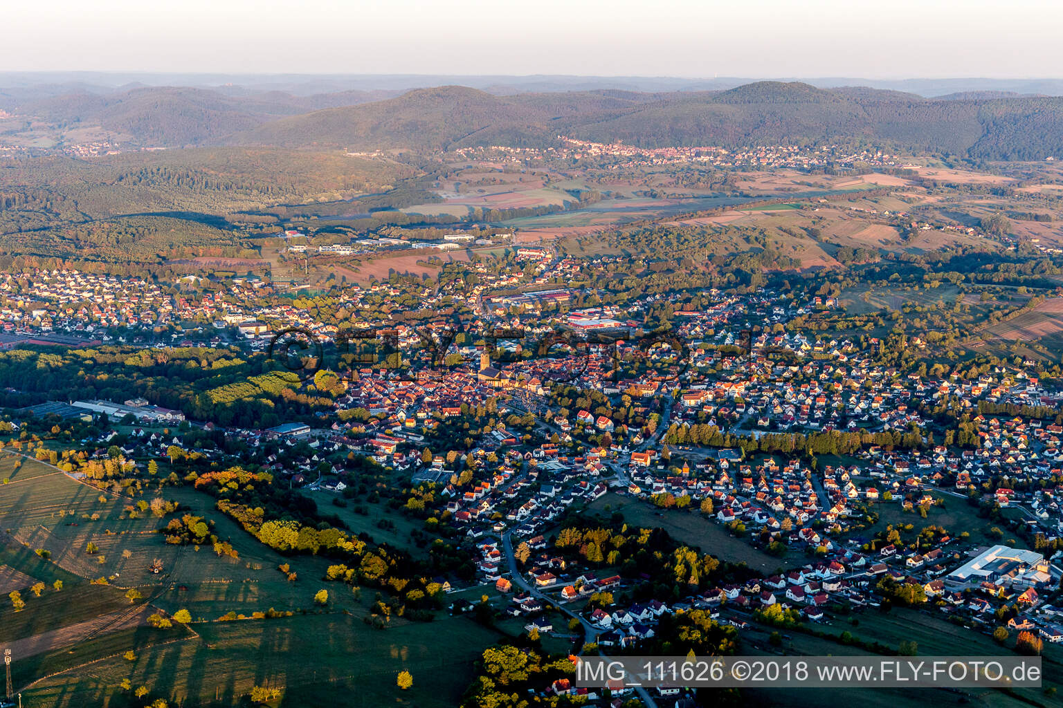 Reichshoffen dans le département Bas Rhin, France vue du ciel