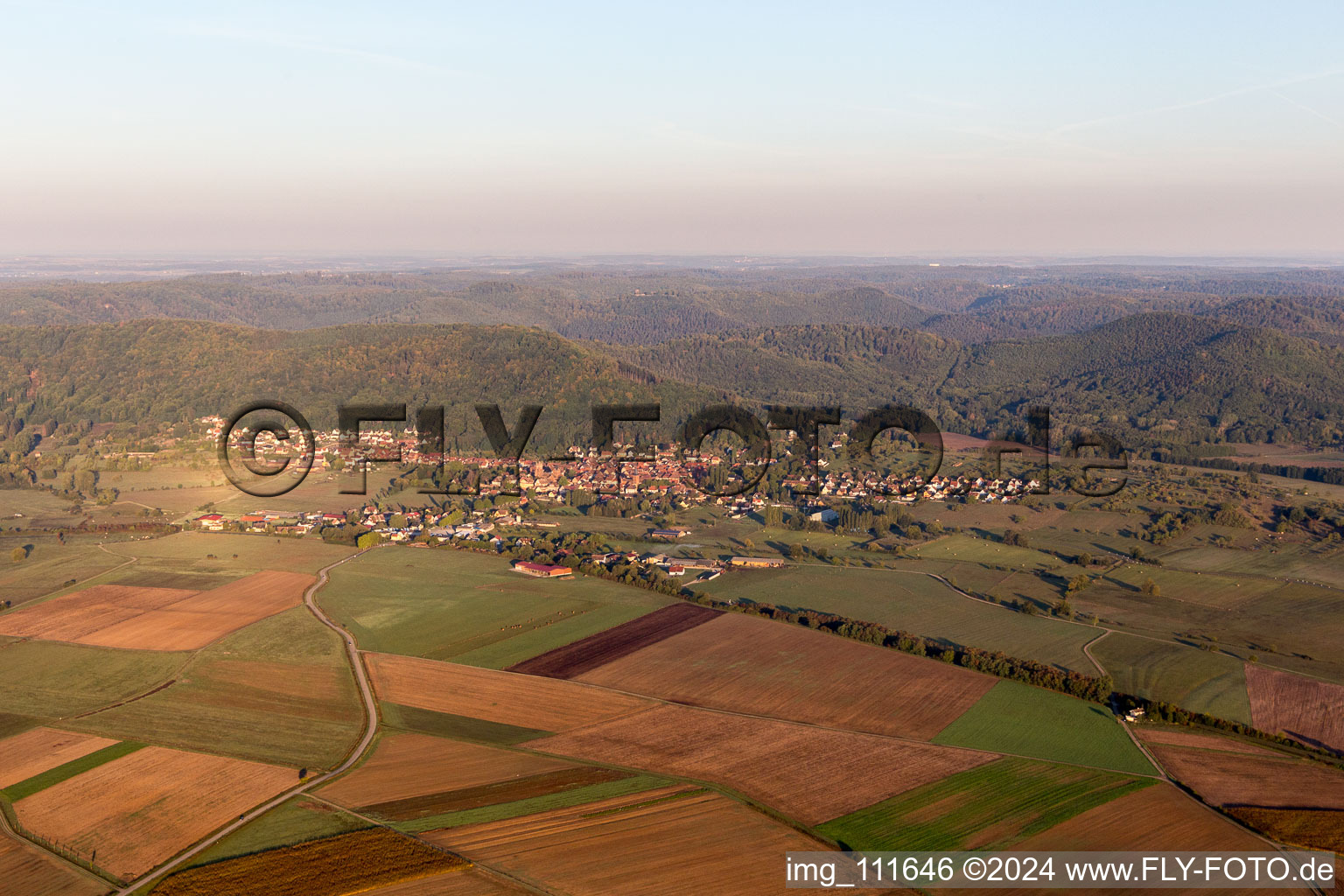 Neuwiller-lès-Saverne dans le département Bas Rhin, France vu d'un drone