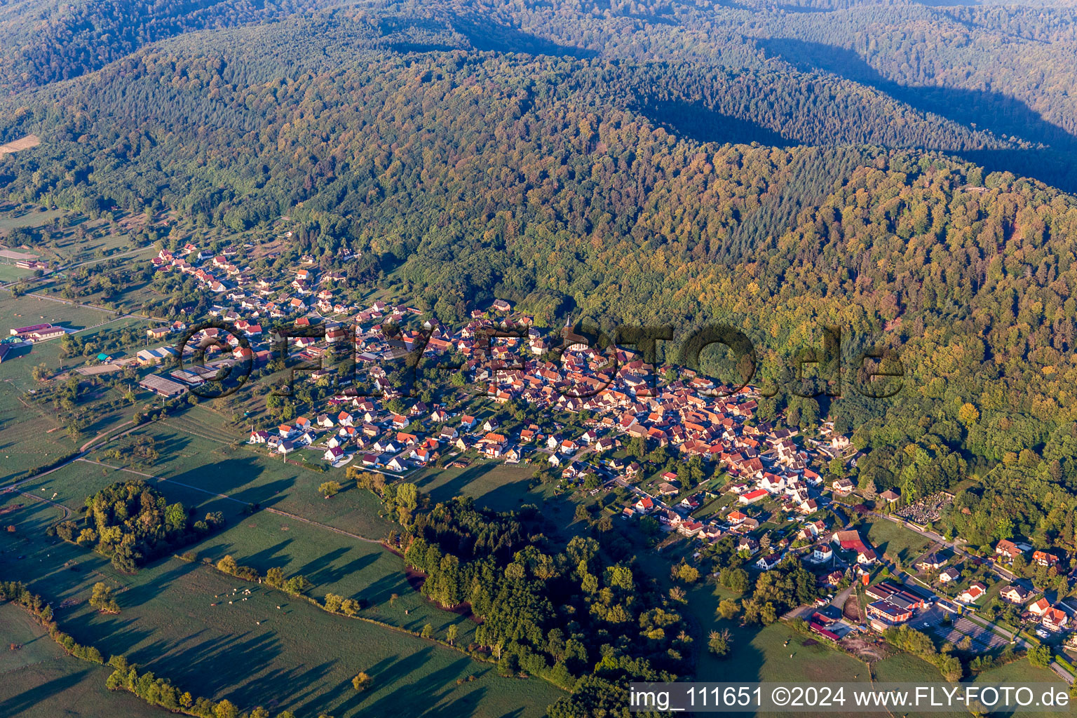 Ernolsheim-lès-Saverne dans le département Bas Rhin, France depuis l'avion