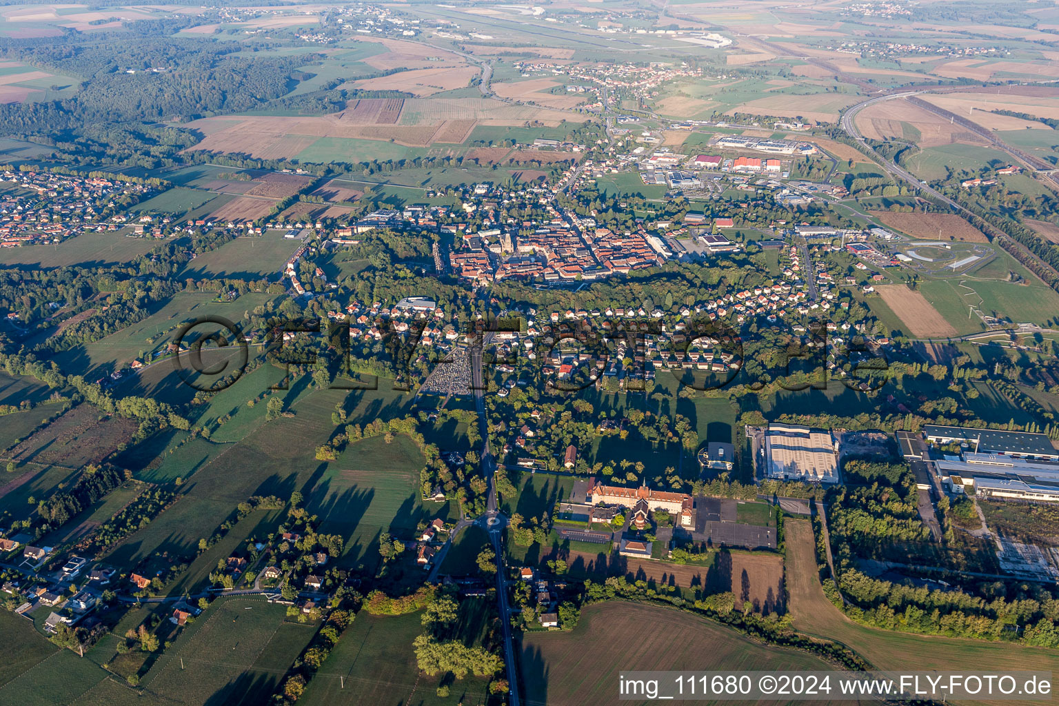 Vue aérienne de Phalsbourg dans le département Moselle, France