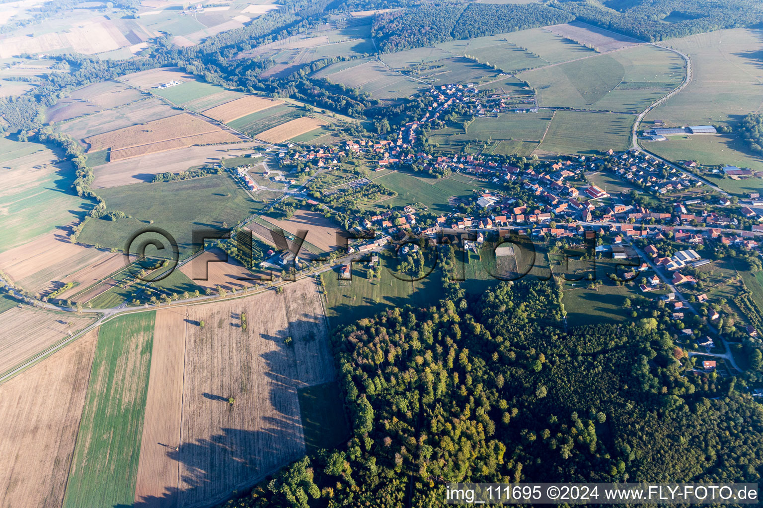 Vue aérienne de Lohr dans le département Bas Rhin, France