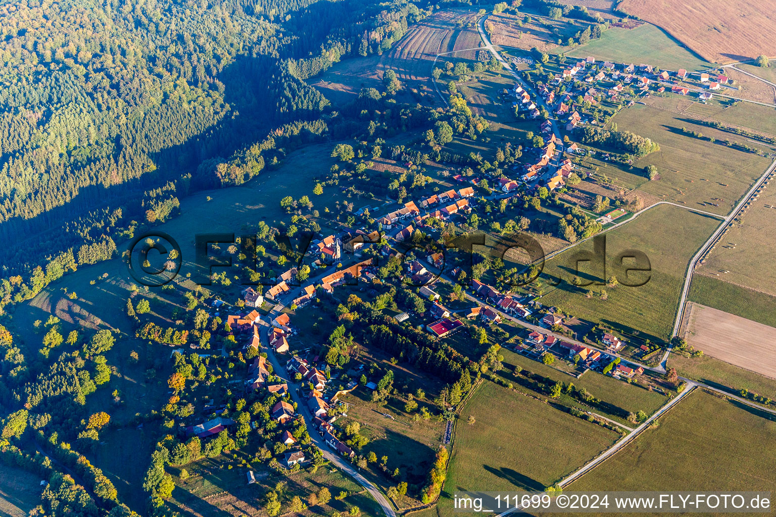 Vue oblique de Petersbach dans le département Bas Rhin, France