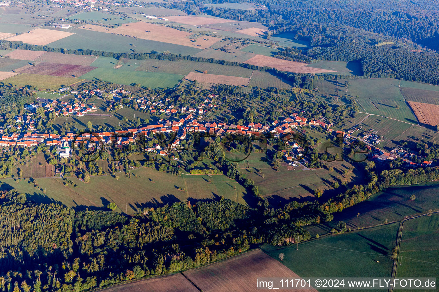 Vue aérienne de Frohmuhl dans le département Bas Rhin, France