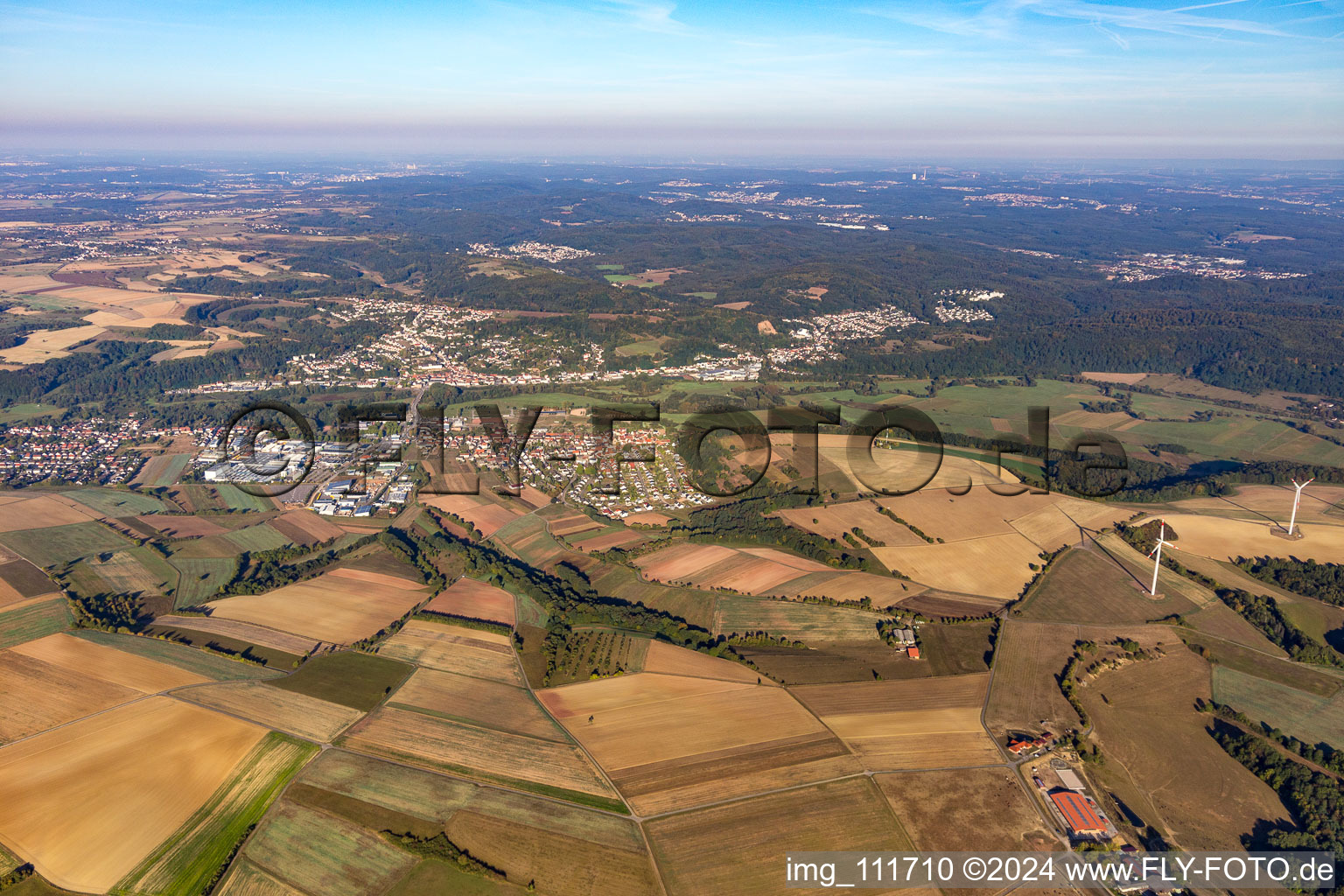 Vue aérienne de Blieskastel dans le département Sarre, Allemagne