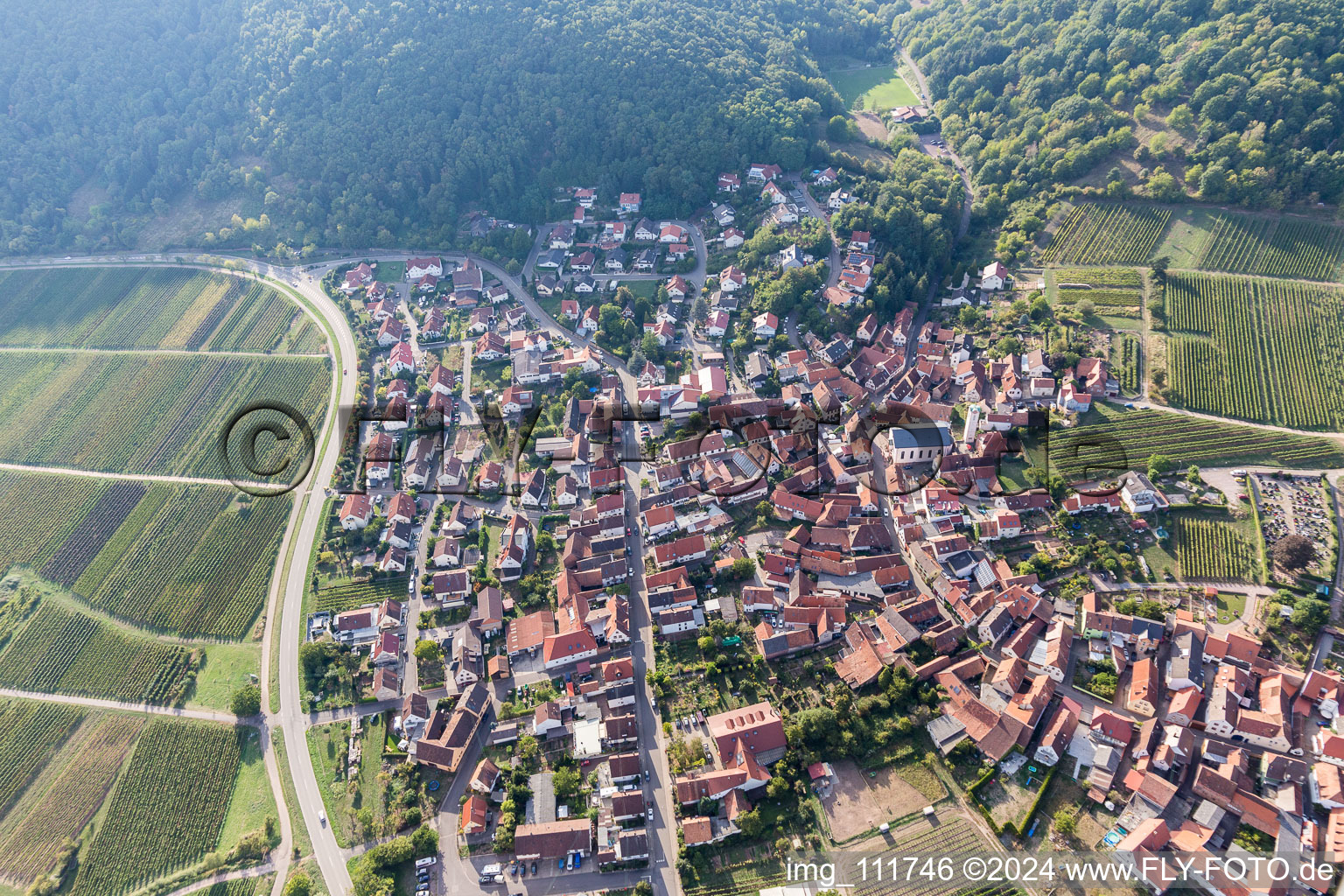 Vue oblique de Eschbach dans le département Rhénanie-Palatinat, Allemagne