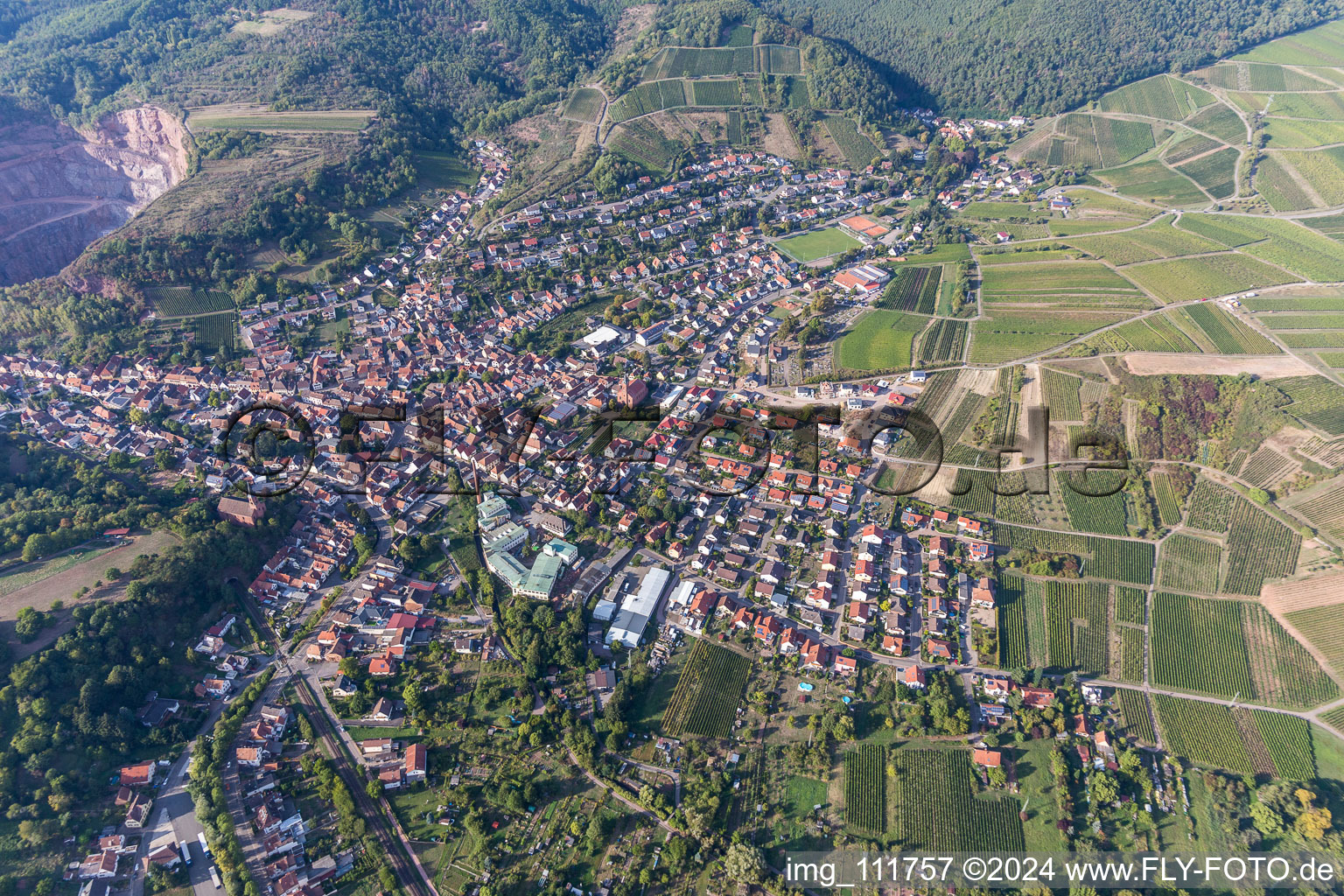 Albersweiler dans le département Rhénanie-Palatinat, Allemagne vue d'en haut