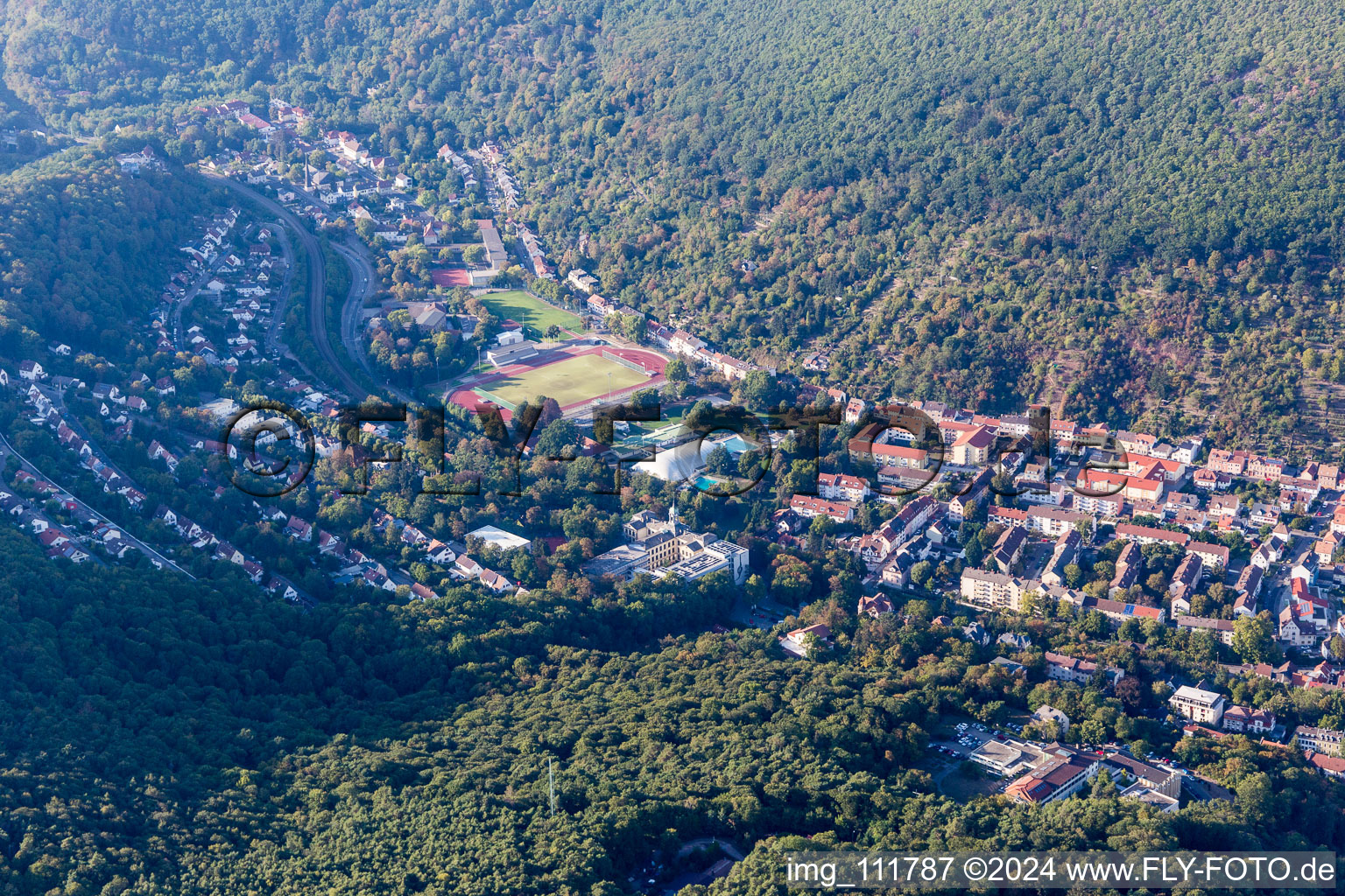 Vue aérienne de Schöntal à Neustadt an der Weinstraße dans le département Rhénanie-Palatinat, Allemagne