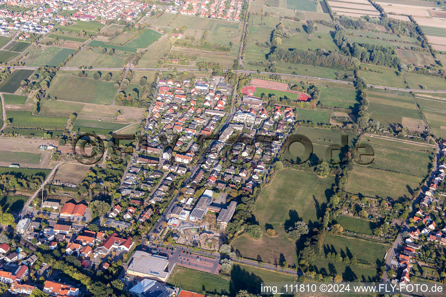 Deidesheim dans le département Rhénanie-Palatinat, Allemagne vue d'en haut