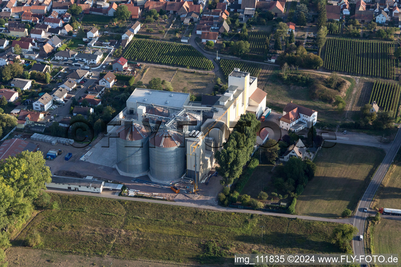 Vue d'oiseau de Freimersheim dans le département Rhénanie-Palatinat, Allemagne