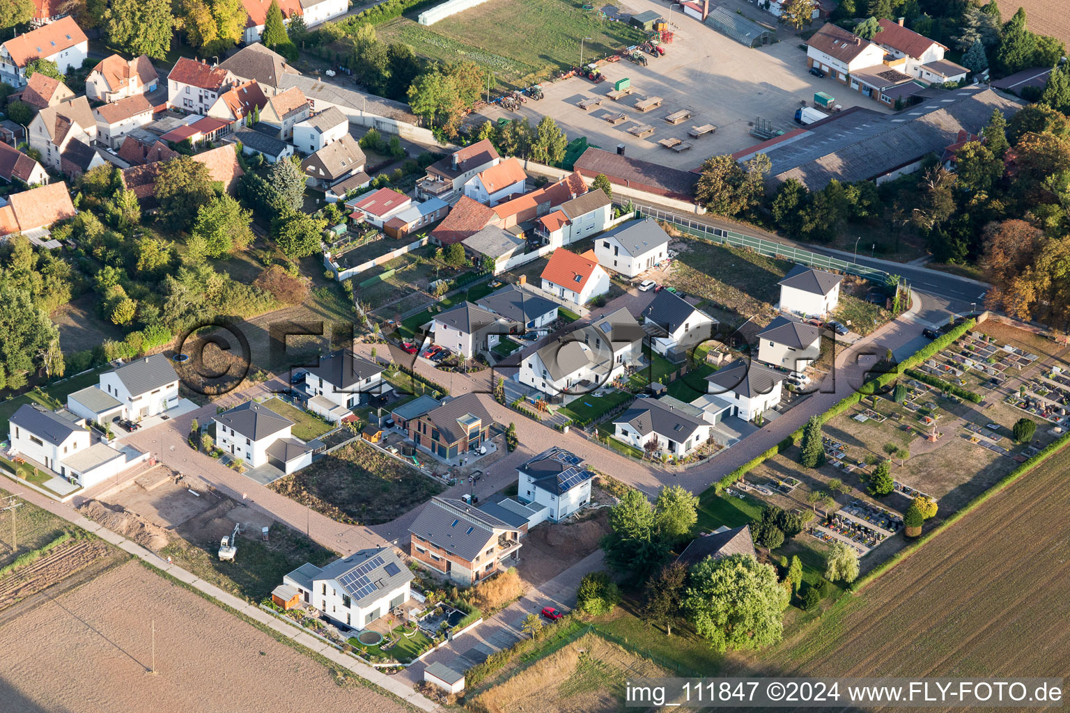 Knittelsheim dans le département Rhénanie-Palatinat, Allemagne vue du ciel