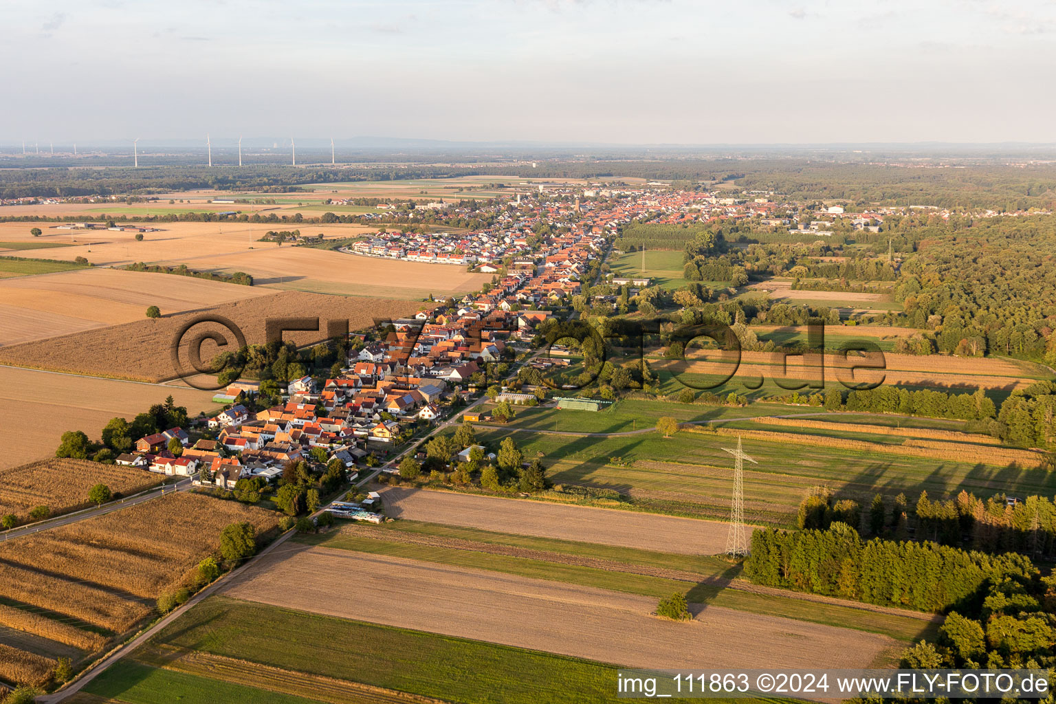 Sarrestr à Kandel dans le département Rhénanie-Palatinat, Allemagne depuis l'avion