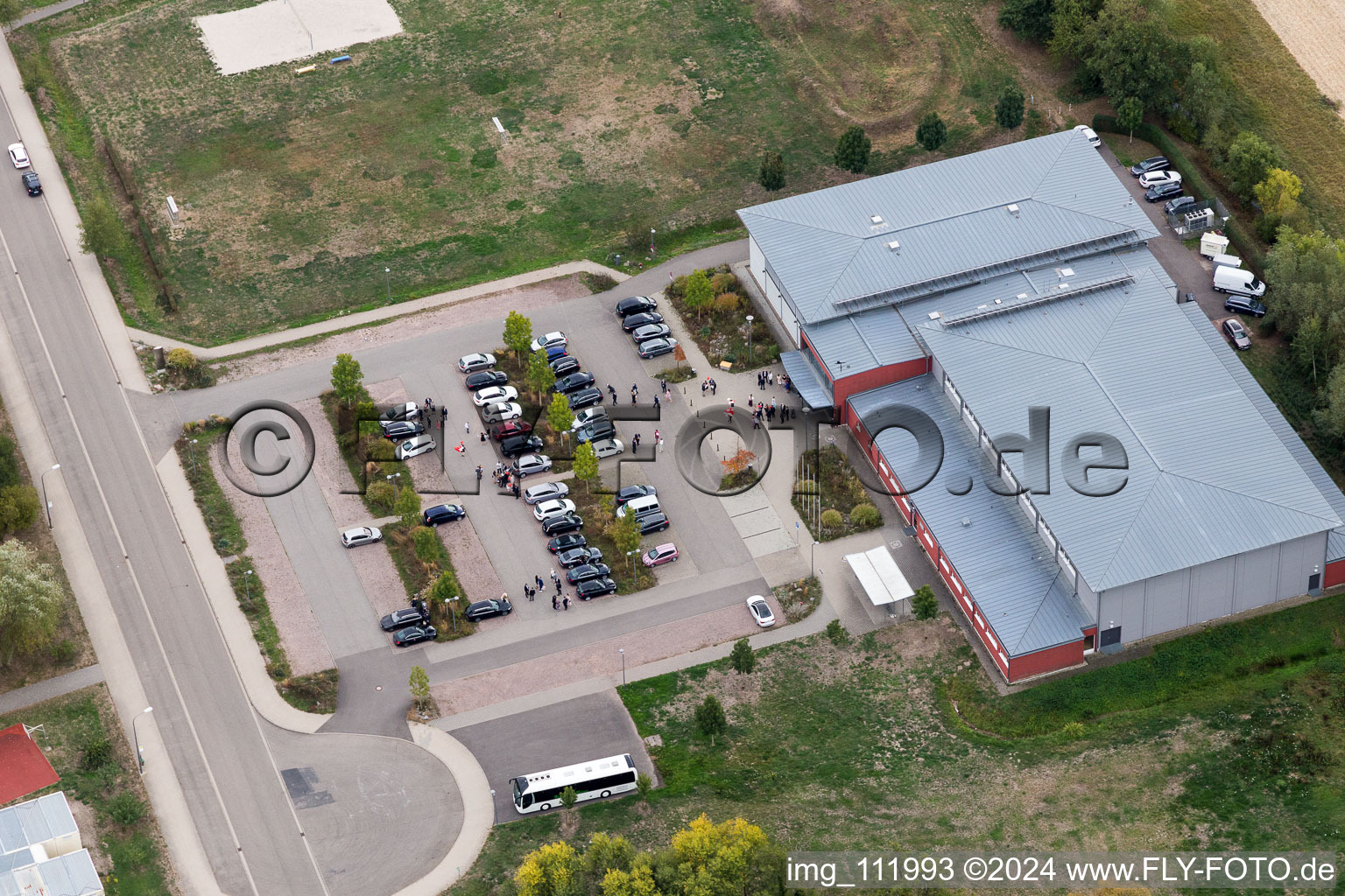 Photographie aérienne de Bienwaldhalle à Kandel dans le département Rhénanie-Palatinat, Allemagne