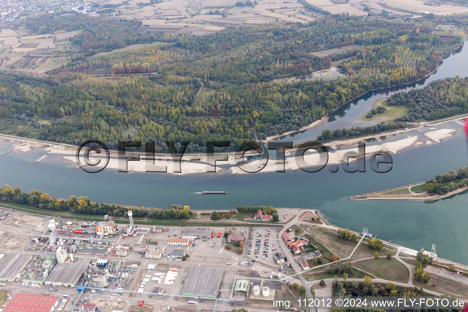 Lauterbourg dans le département Bas Rhin, France vue du ciel