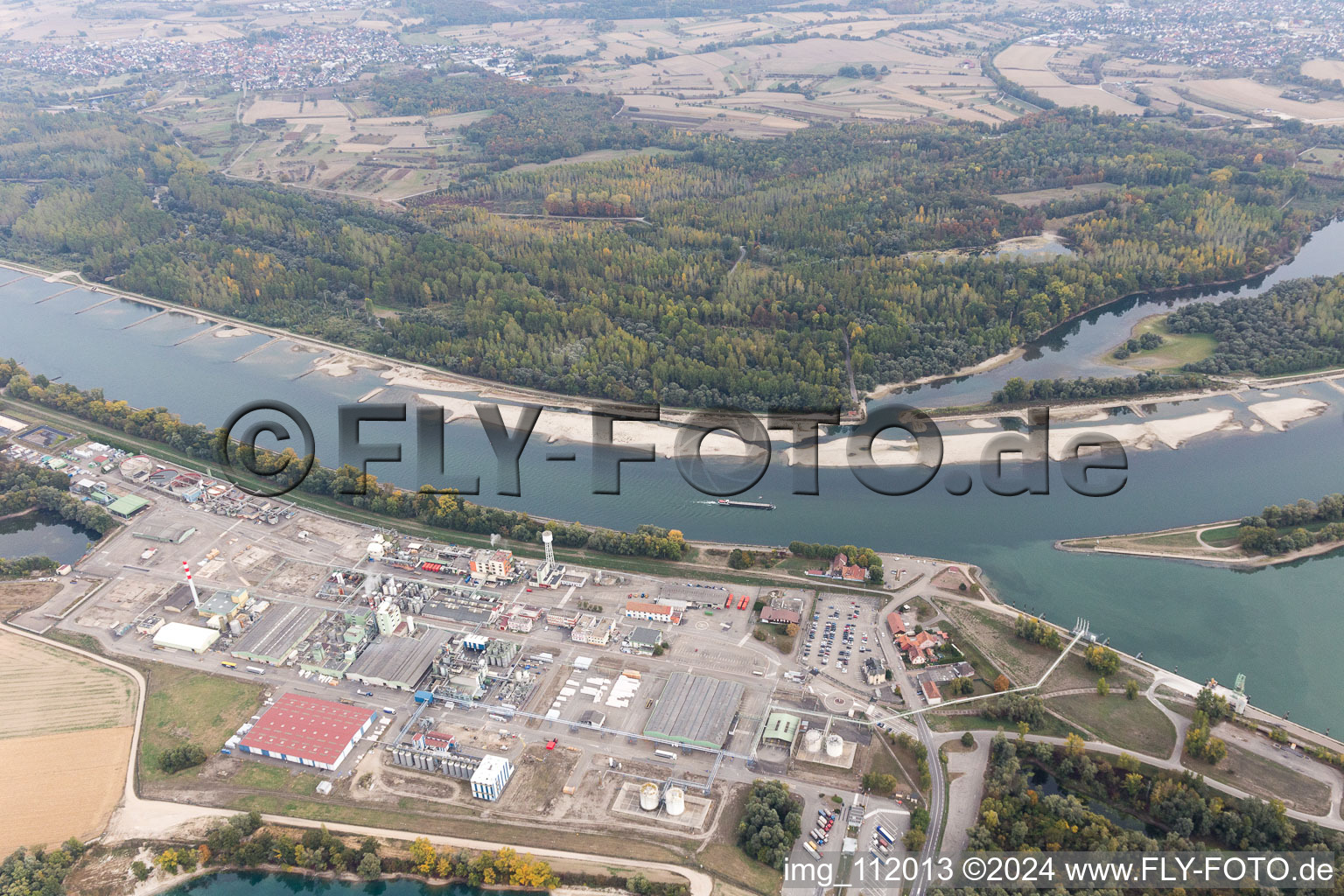 Enregistrement par drone de Lauterbourg dans le département Bas Rhin, France