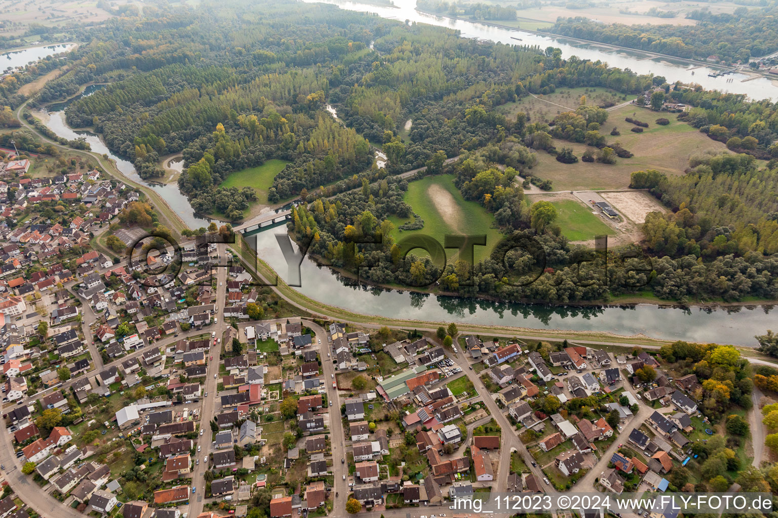 Vue aérienne de Dammstr à le quartier Plittersdorf in Rastatt dans le département Bade-Wurtemberg, Allemagne