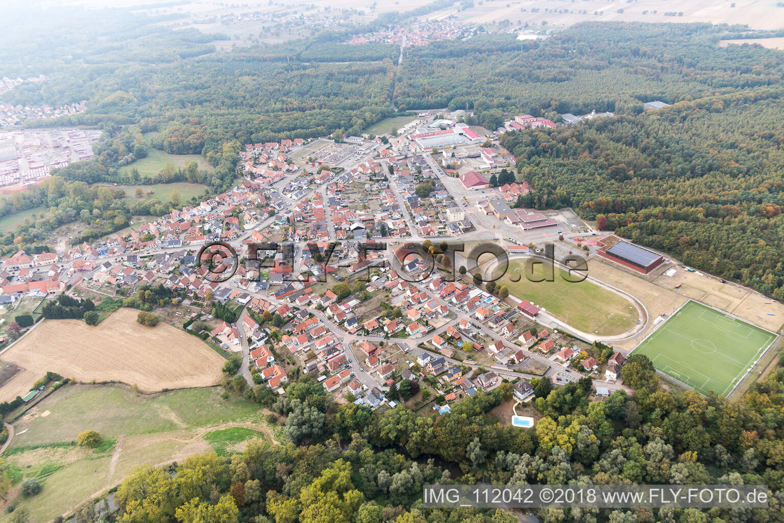 Seltz dans le département Bas Rhin, France vue d'en haut
