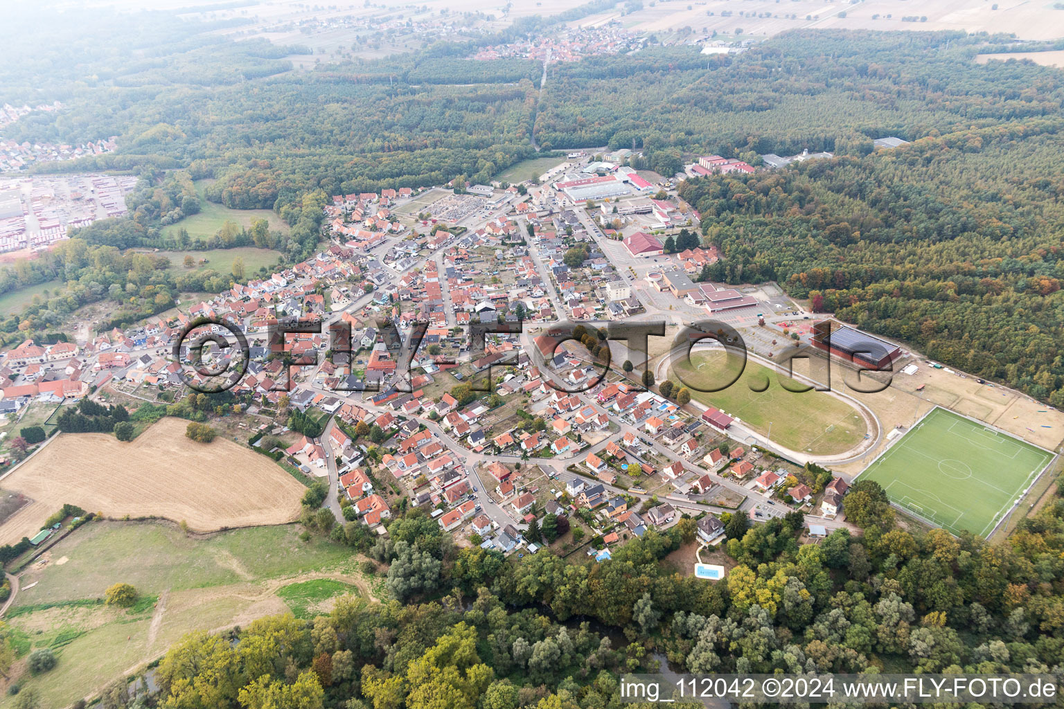 Seltz dans le département Bas Rhin, France vue d'en haut