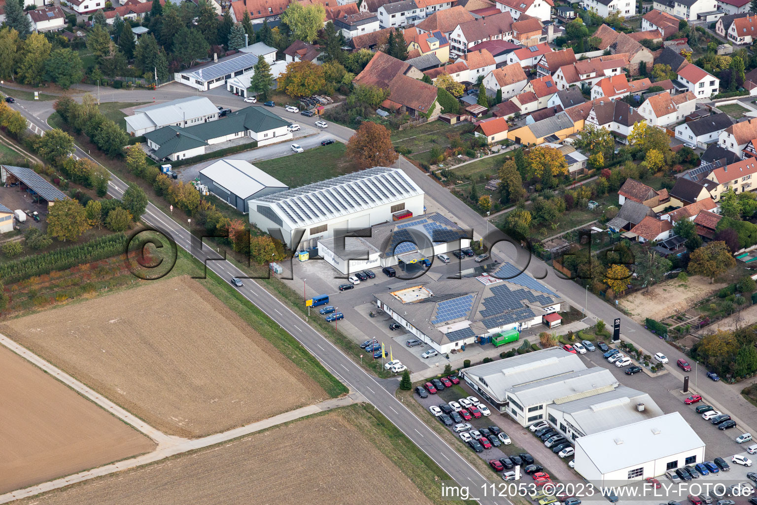 Kapsweyer dans le département Rhénanie-Palatinat, Allemagne depuis l'avion