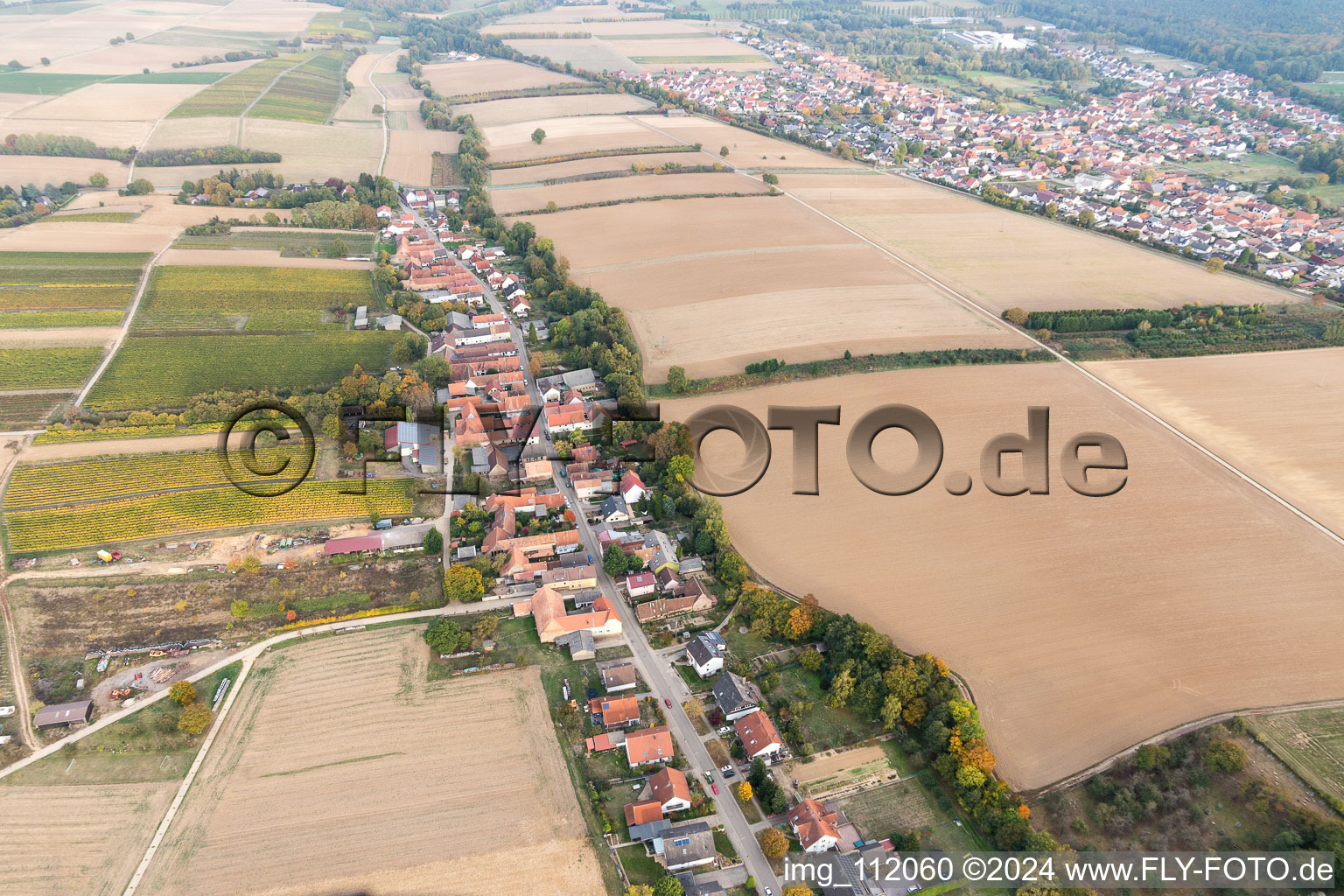 Enregistrement par drone de Vollmersweiler dans le département Rhénanie-Palatinat, Allemagne