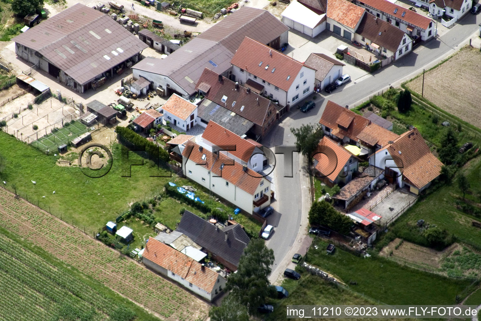 Vue aérienne de Quartier Mühlhofen in Billigheim-Ingenheim dans le département Rhénanie-Palatinat, Allemagne