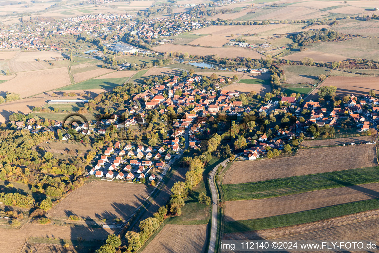 Merkwiller-Pechelbronn dans le département Bas Rhin, France d'en haut