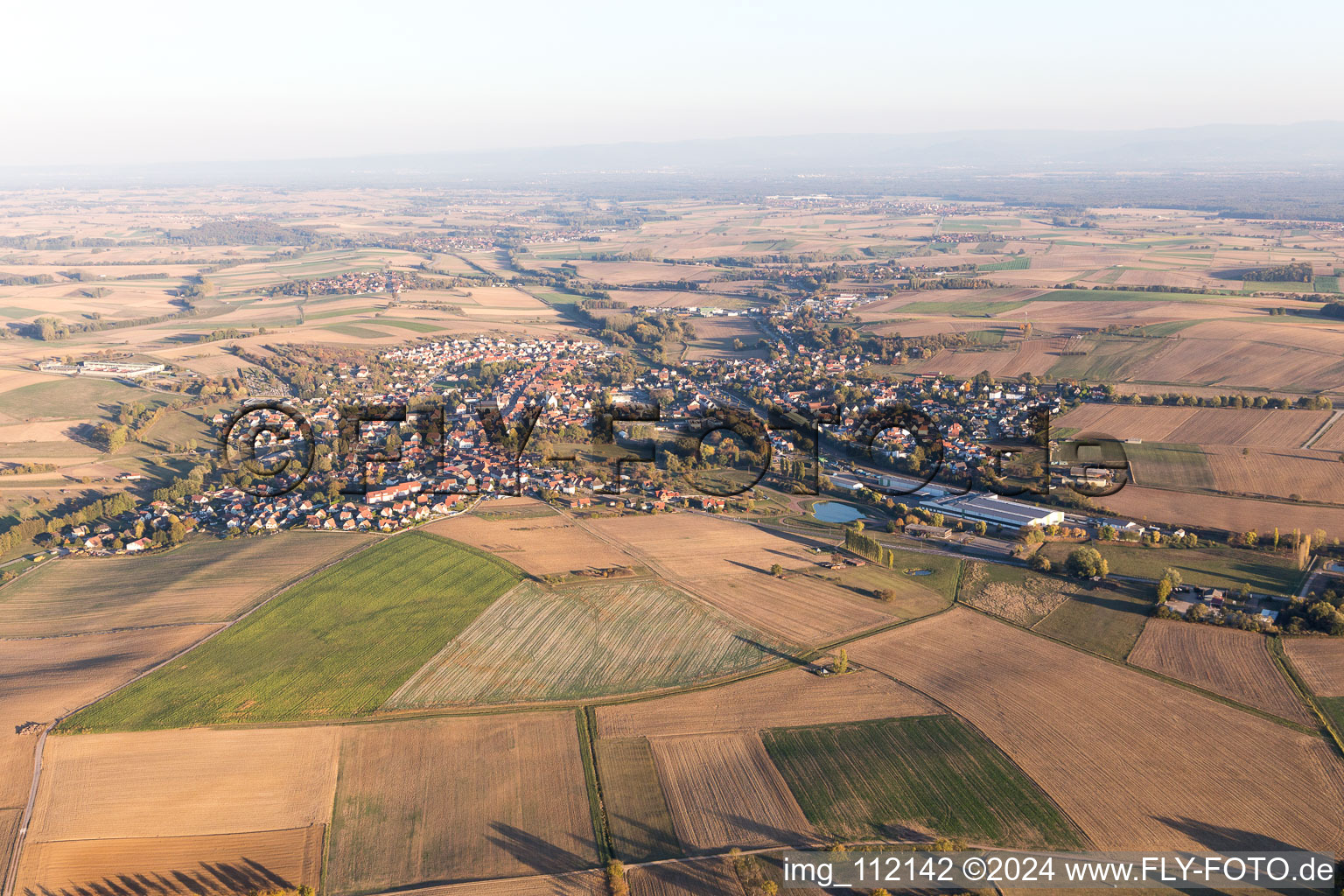 Enregistrement par drone de Soultz-sous-Forêts dans le département Bas Rhin, France