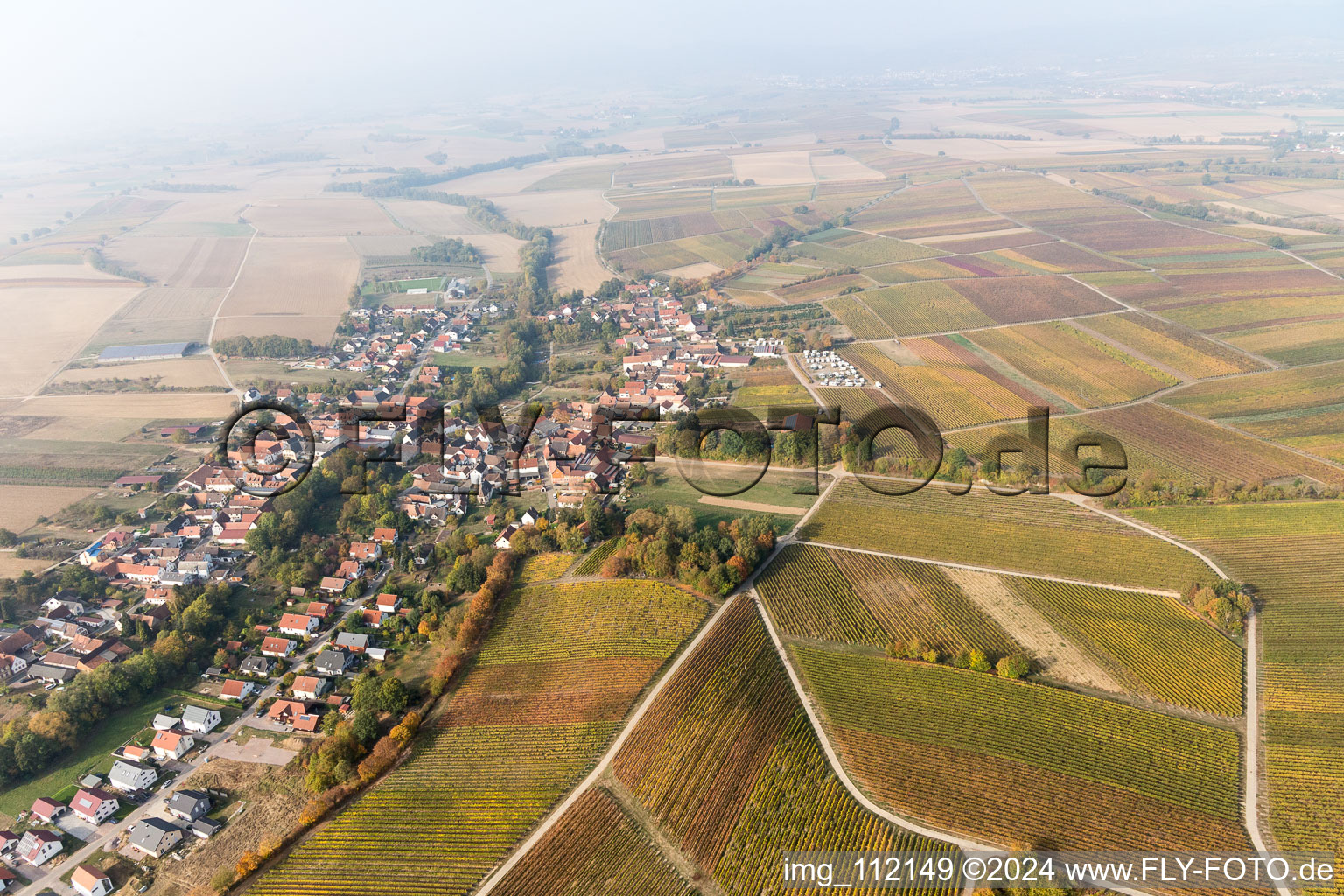 Dierbach dans le département Rhénanie-Palatinat, Allemagne du point de vue du drone