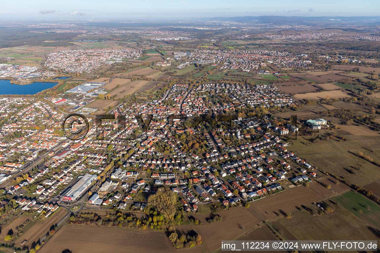 Vue aérienne de Quartier Bad Langenbrücken in Bad Schönborn dans le département Bade-Wurtemberg, Allemagne