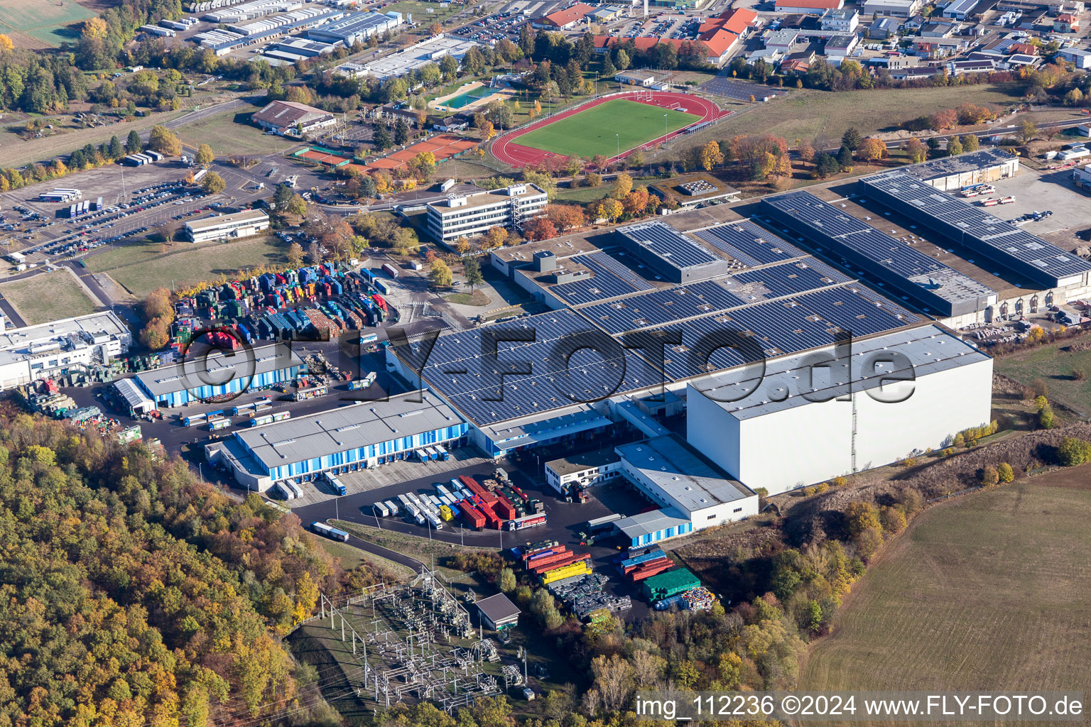 Vue aérienne de Systèmes techniques dans le domaine industriel IP Industriepark Östringen GmbH & Co. KG à Östringen dans le département Bade-Wurtemberg, Allemagne