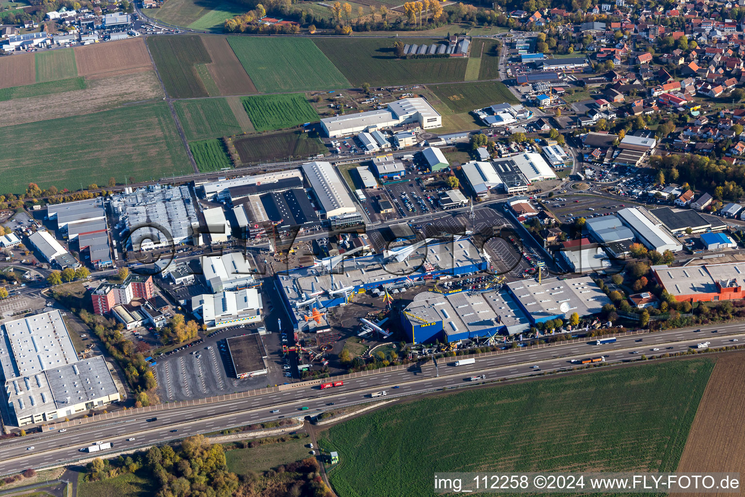 Musée de la technologie à le quartier Steinsfurt in Sinsheim dans le département Bade-Wurtemberg, Allemagne hors des airs