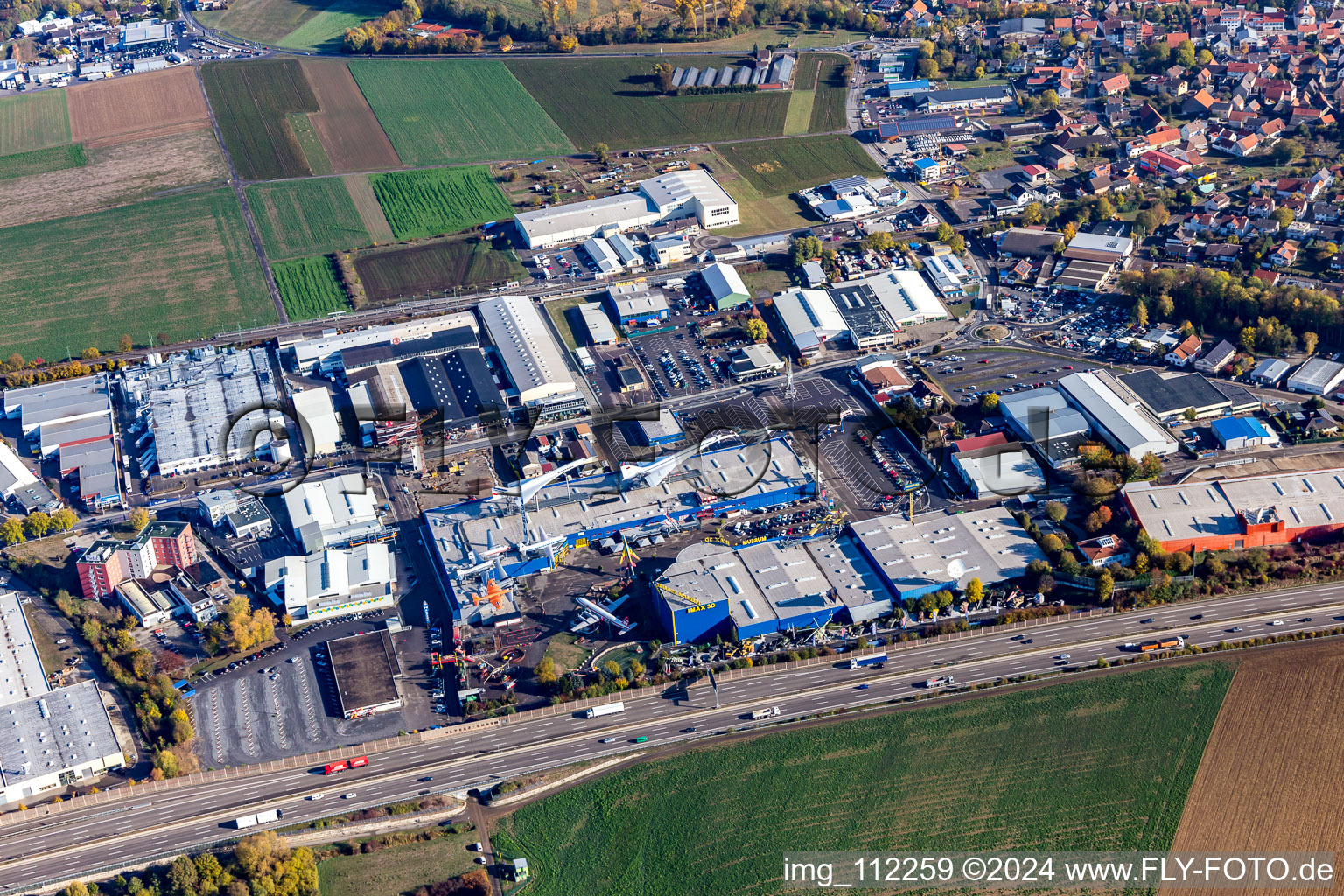 Musée de la technologie à le quartier Steinsfurt in Sinsheim dans le département Bade-Wurtemberg, Allemagne vue d'en haut