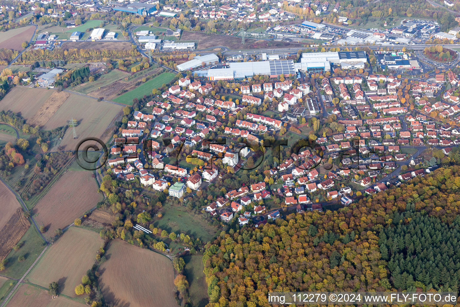 Photographie aérienne de Neckarelz à Mosbach dans le département Bade-Wurtemberg, Allemagne