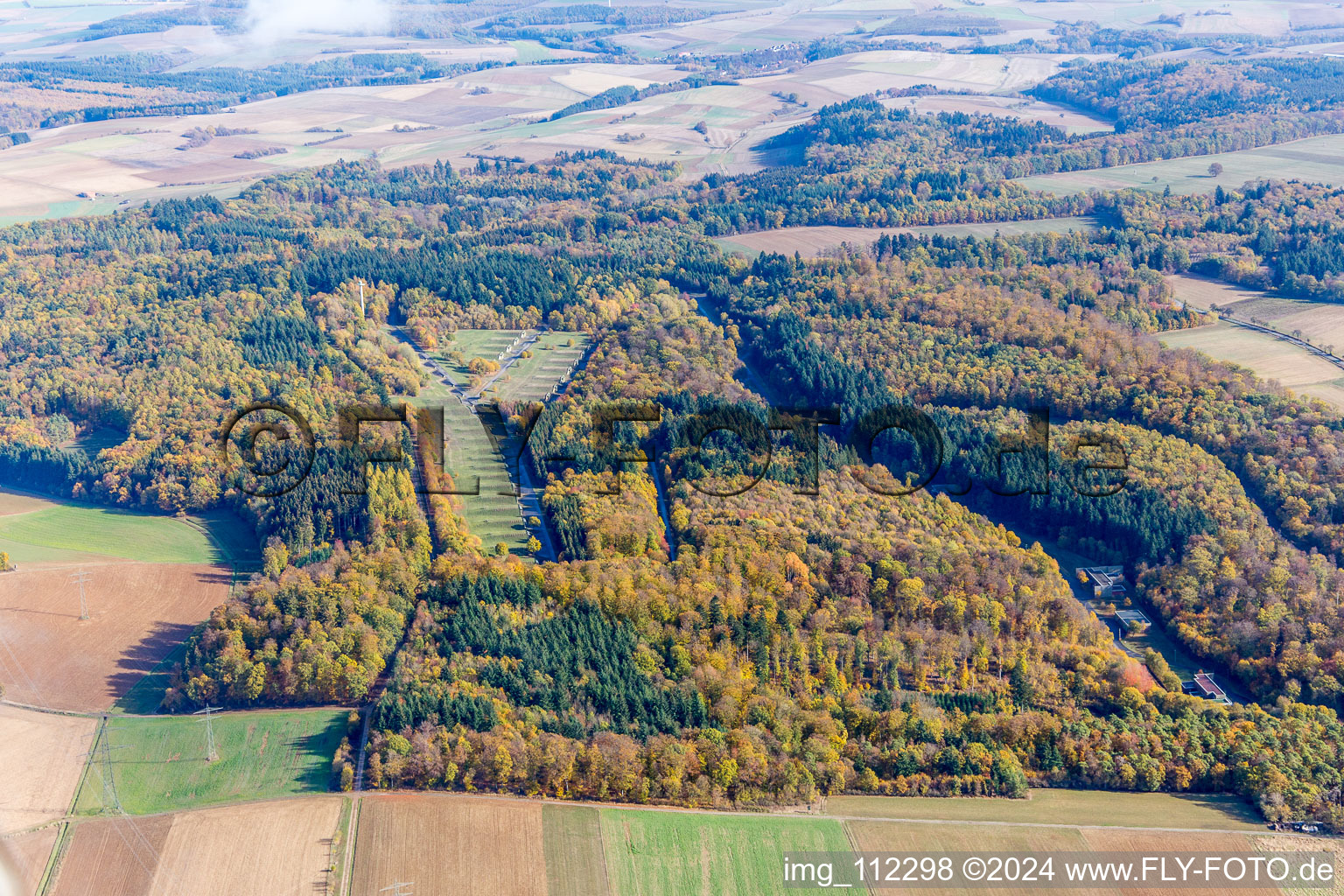 Vue aérienne de Altheim, Bundeswehr à Walldürn dans le département Bade-Wurtemberg, Allemagne